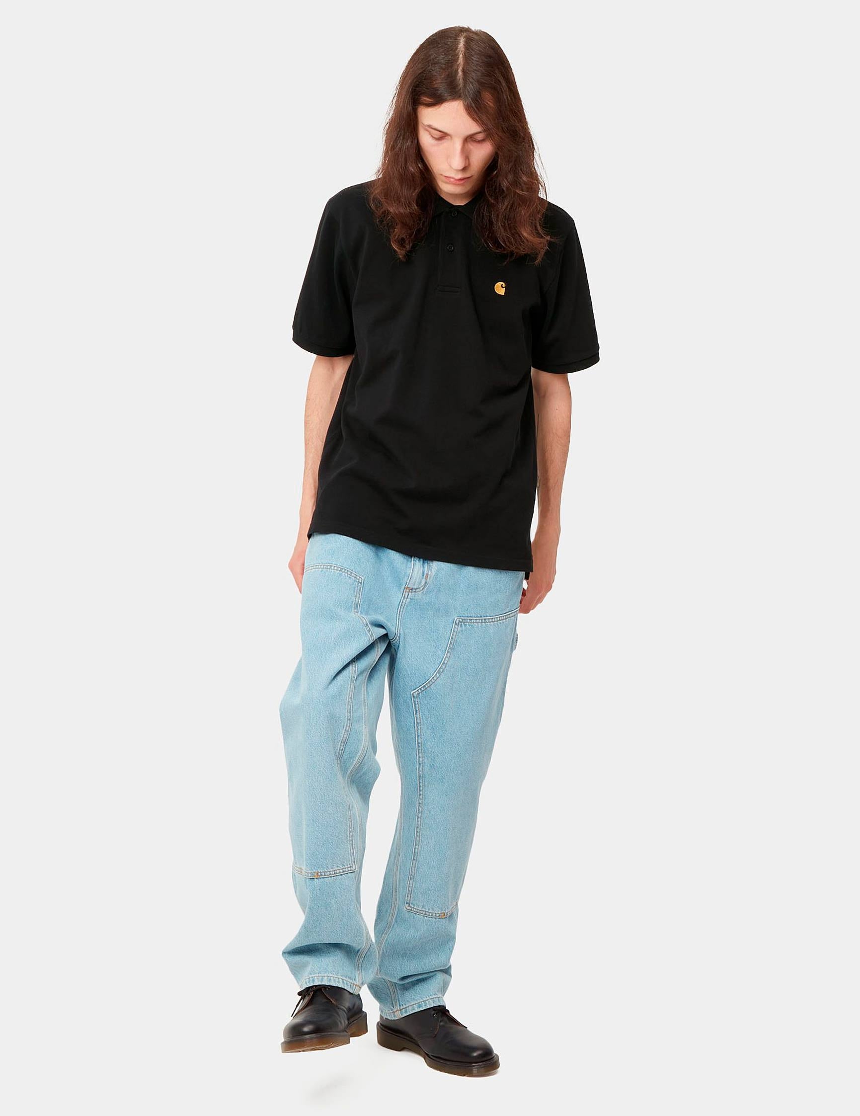 Polo CARHARTT WIP CHASE PIQUE - Black / Gold