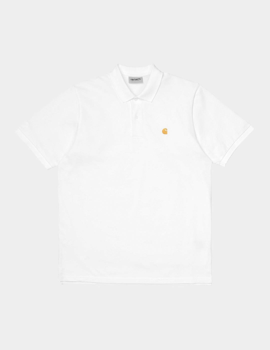 Polo CARHARTT WIP CHASE PIQUE - White / Gold