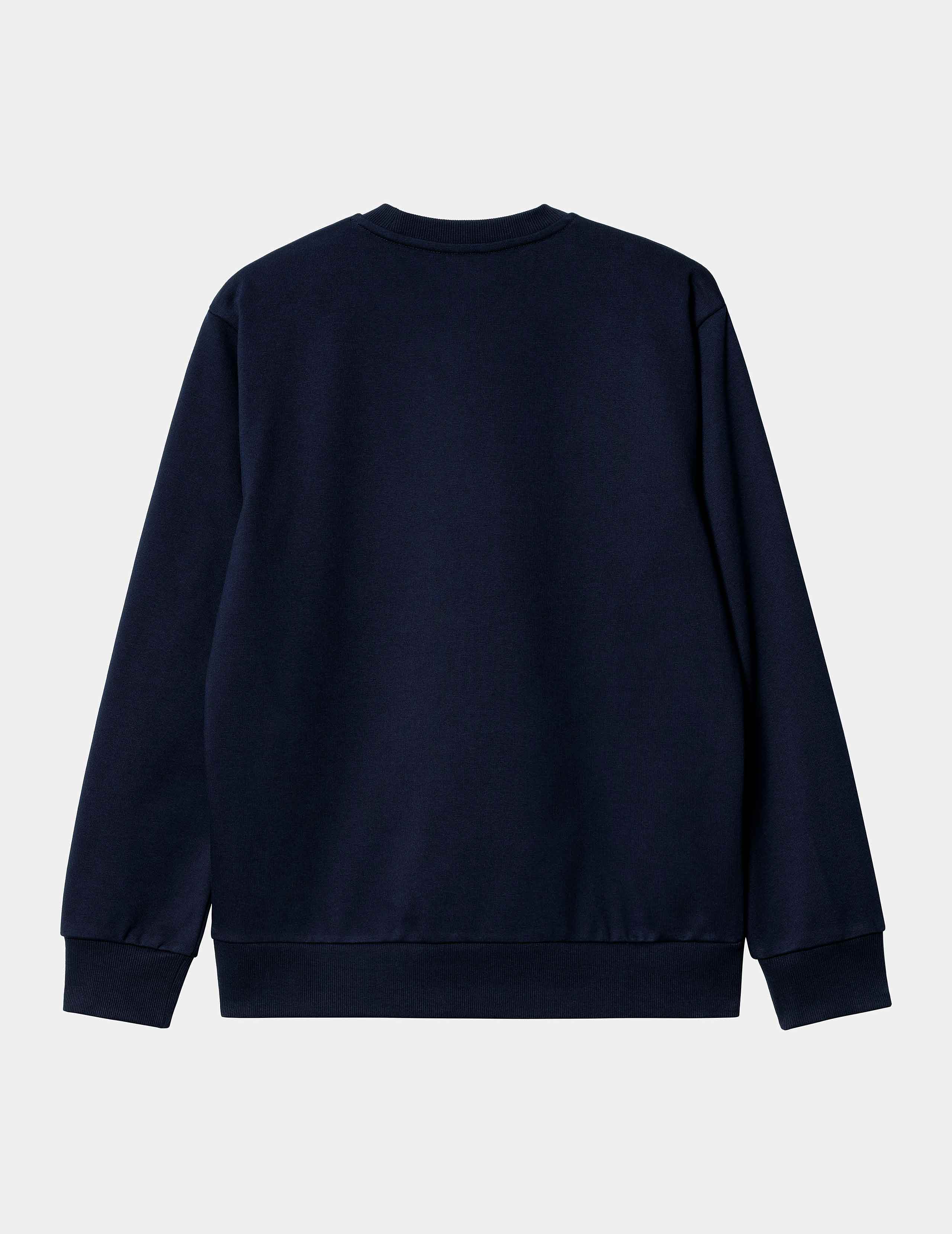 Sudadera Crew CARHARTT WIP EMBROIDERY - Dark Navy / White