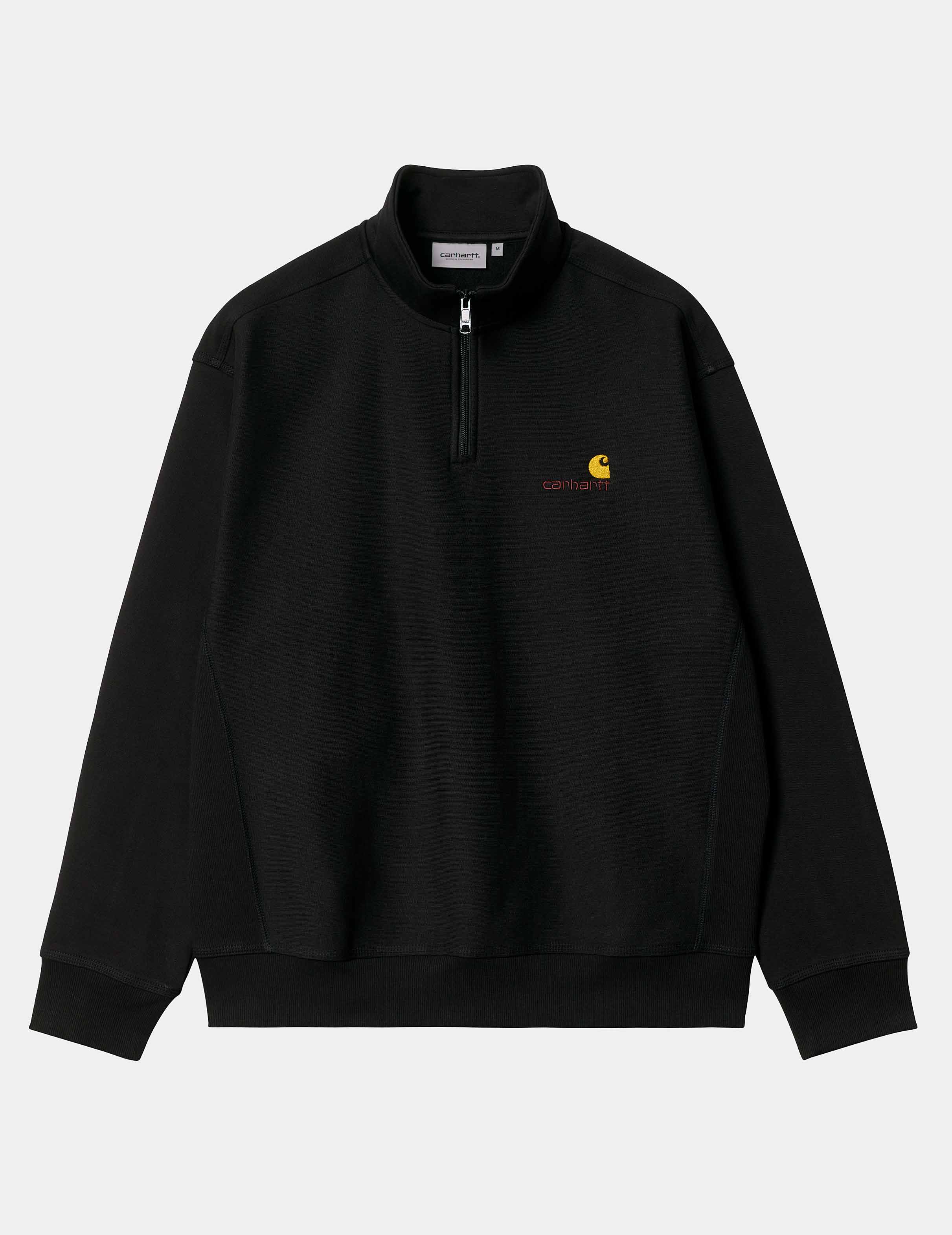 Sudadera HALF ZIP AMERICAN SCRIPT - Black