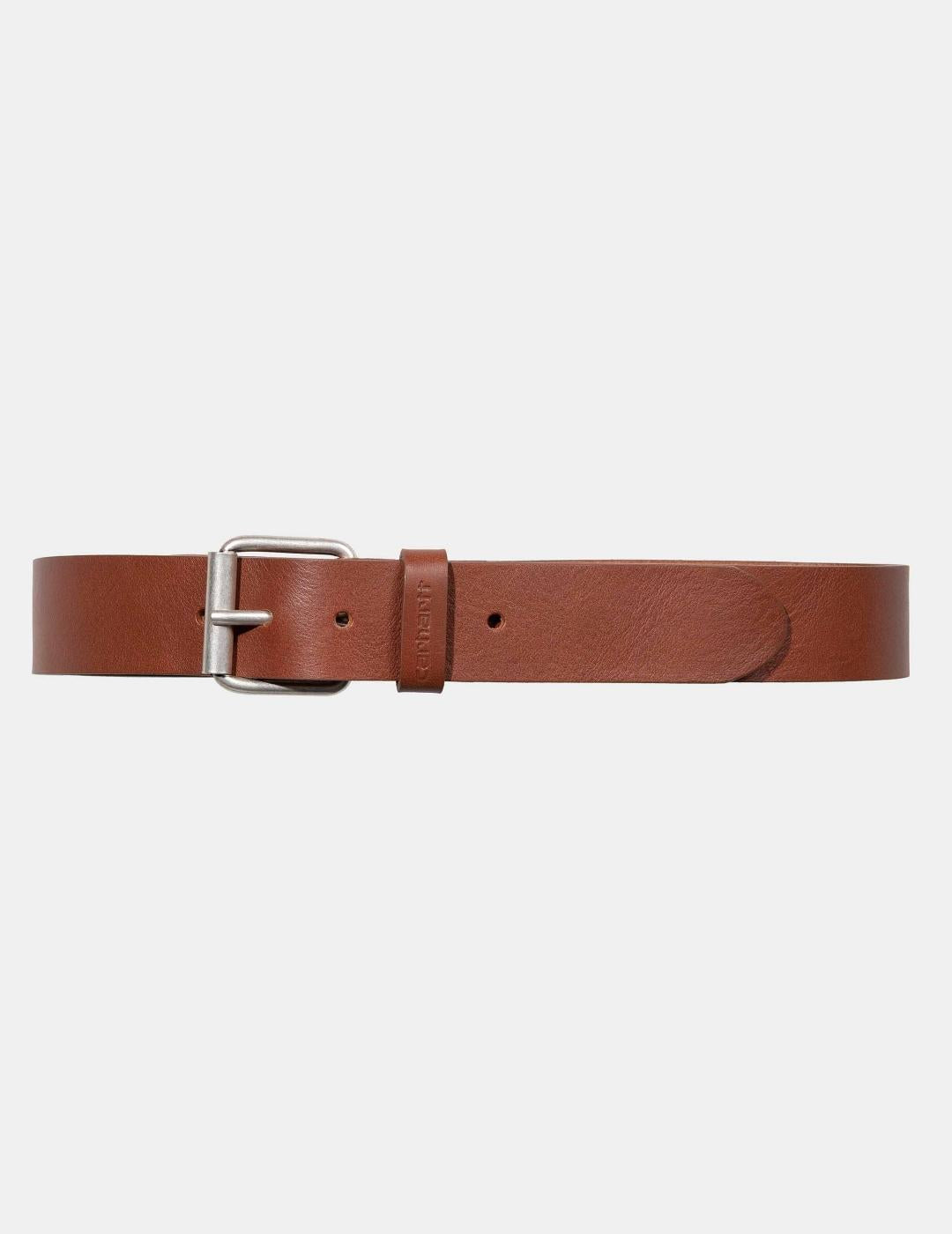 Cinturón LEATHER BELT - Cognac/Silver
