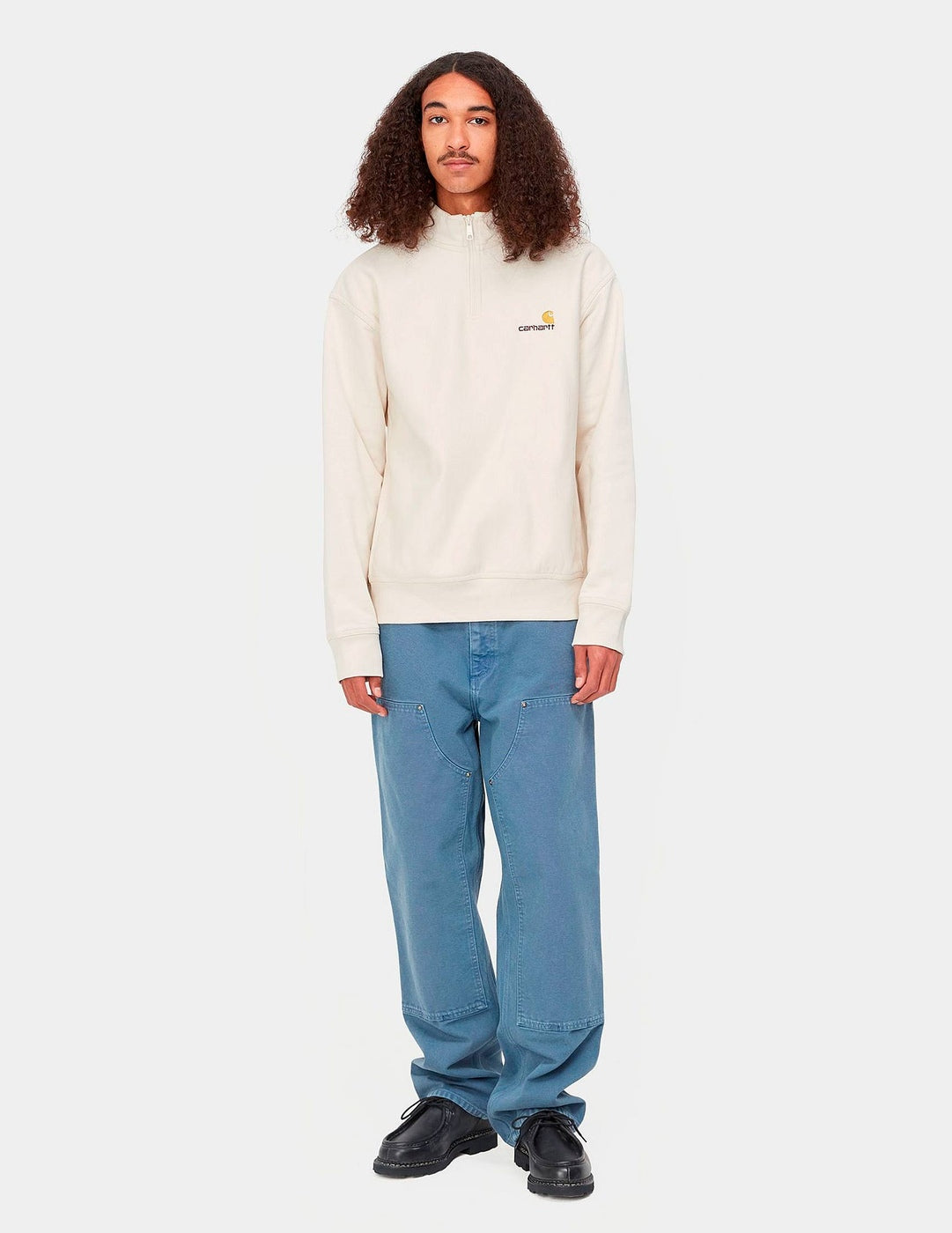 Sudadera HALF ZIP AMERICAN SCRIPT - Natural