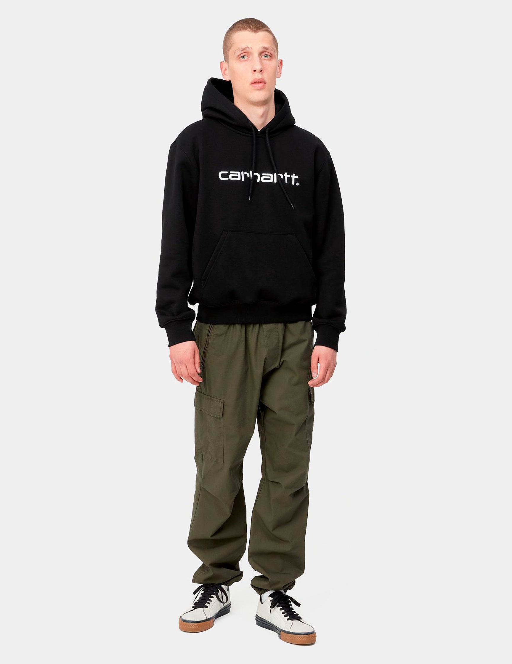 Sudadera Cap. CARHARTT SWEAT - Black / White