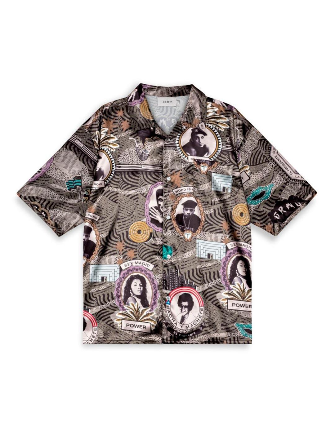 Camisa GRIMEY SUPASTAR SATIN BUTTON UP - Green