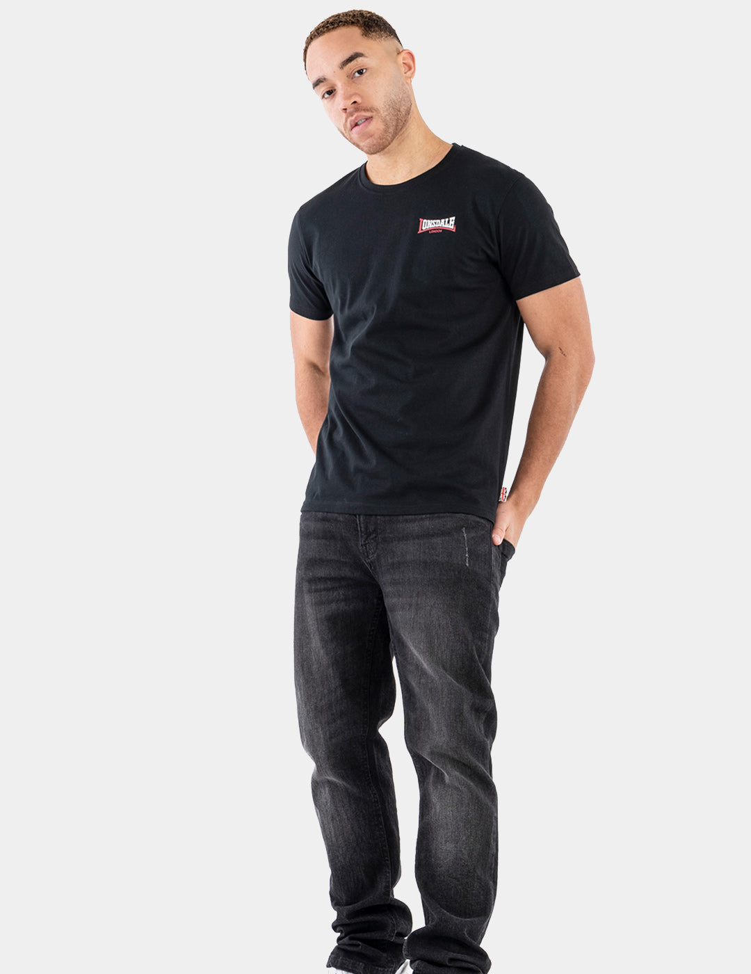 Camiseta LONSDALE DALE - Black/White/Red