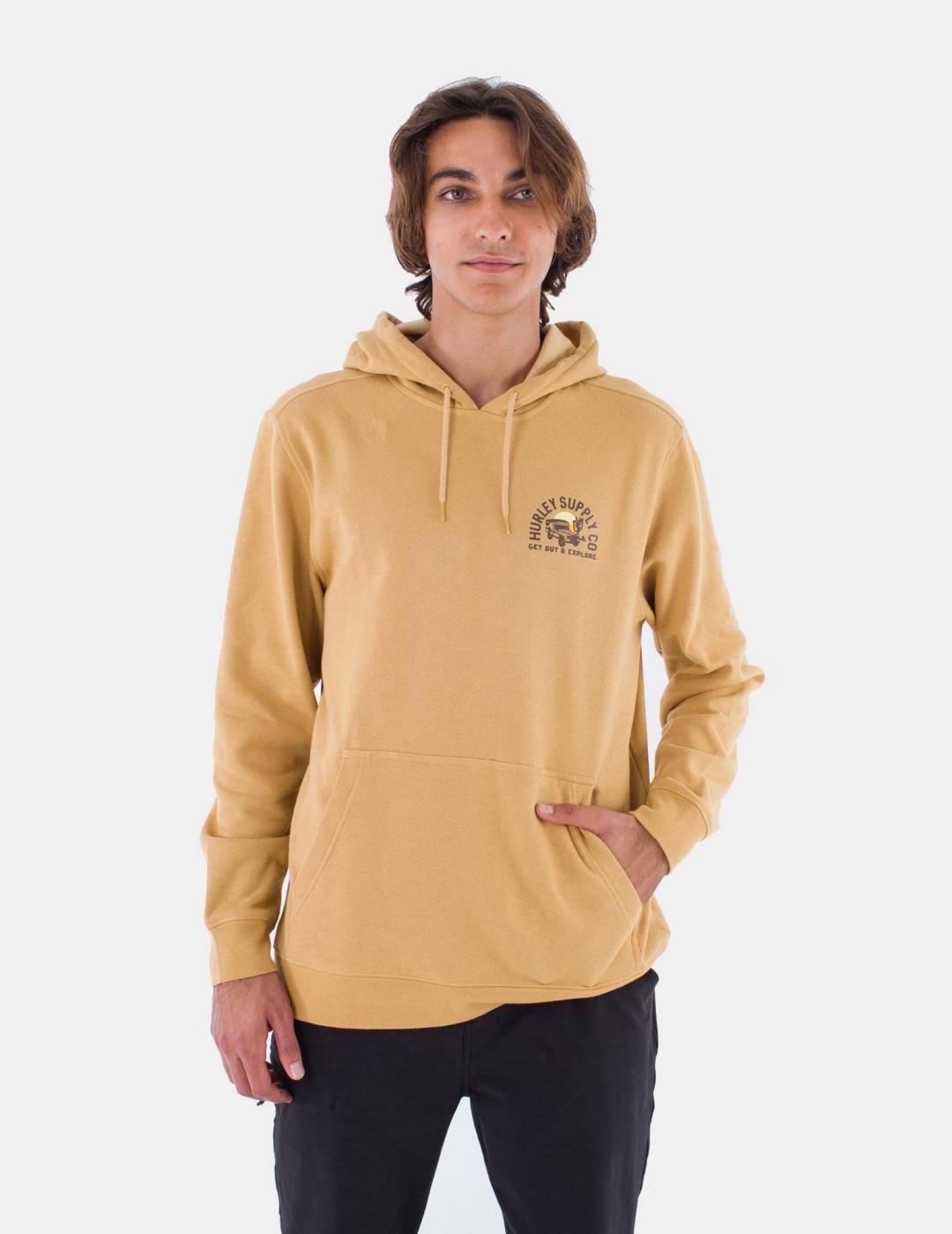 Sudadera HURLEY Capucha DESERTED - Pebble