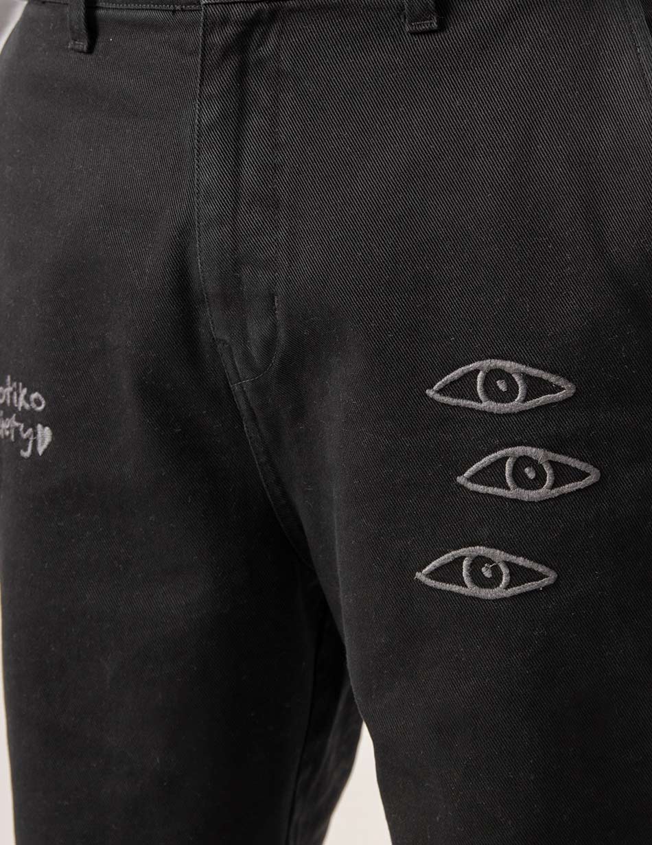 Pantalón KAOTIKO RELAXED URBAN EMBROIDERED - Black