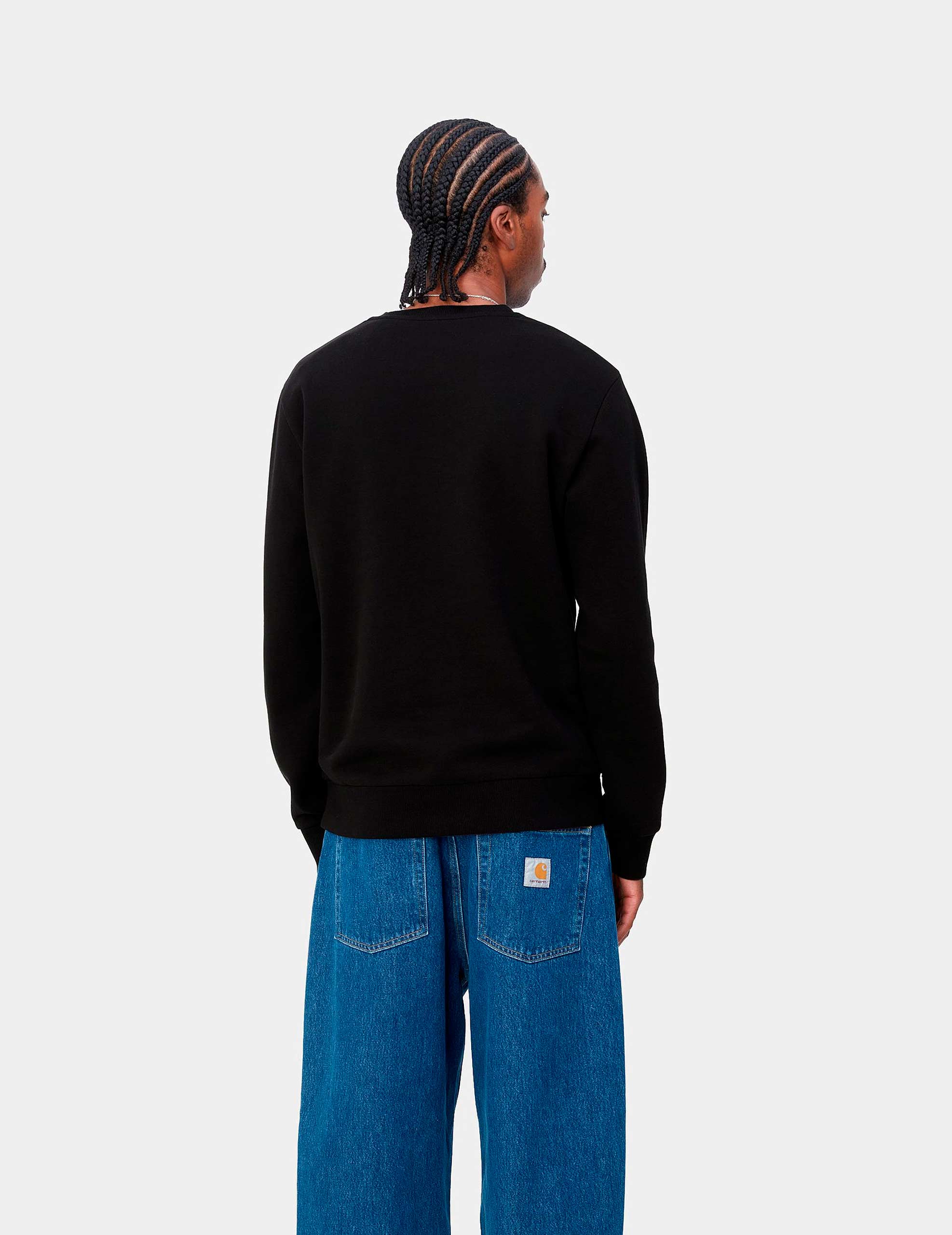 Sud. Crew CARHARTT WIP SCRIPT EMBROIDERY - Black / White