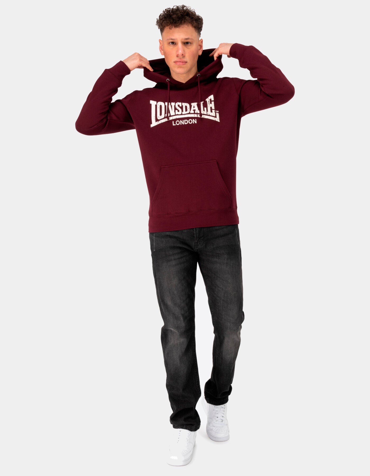 Sudadera Capucha LONSDALE WOLTERTON - Oxblood/Ecru
