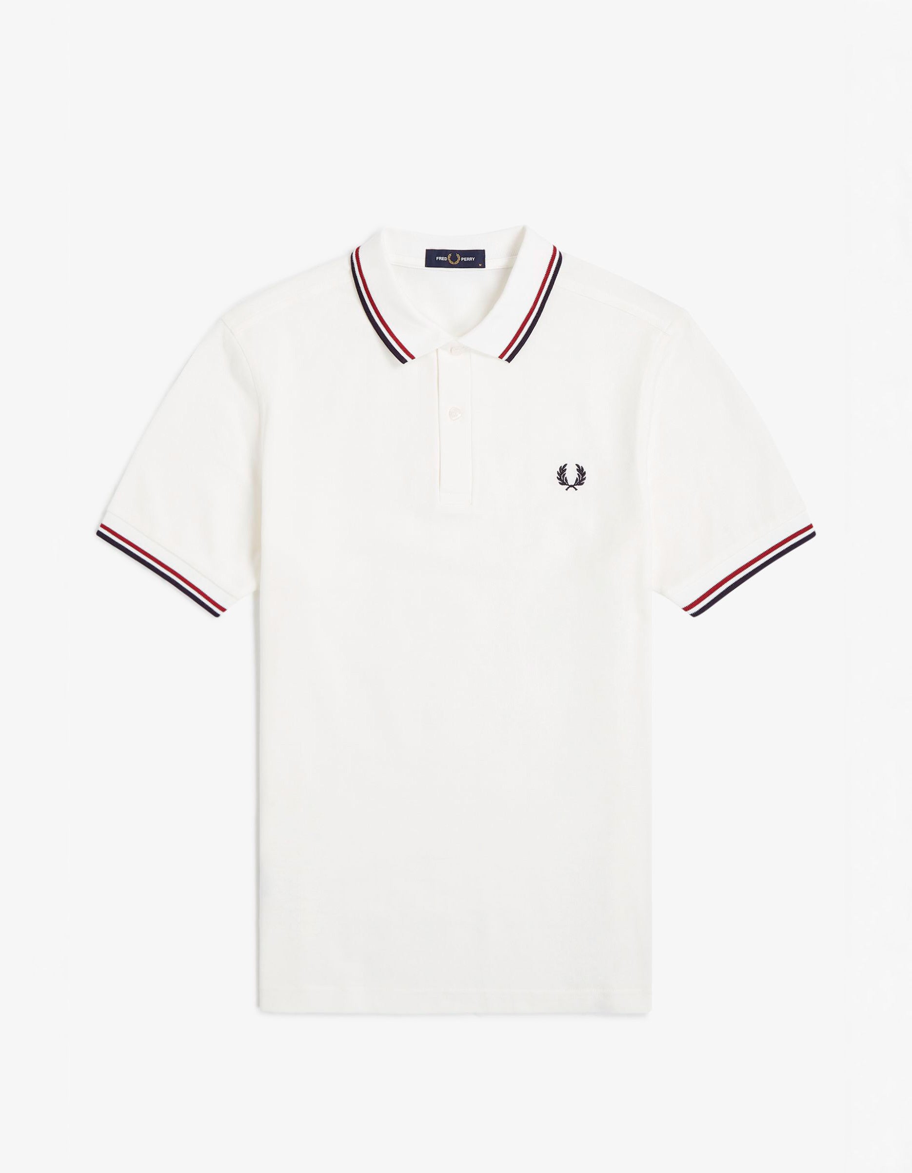 Polo FRED PERRY M3600 - Snow White/Burnt Red/Navy