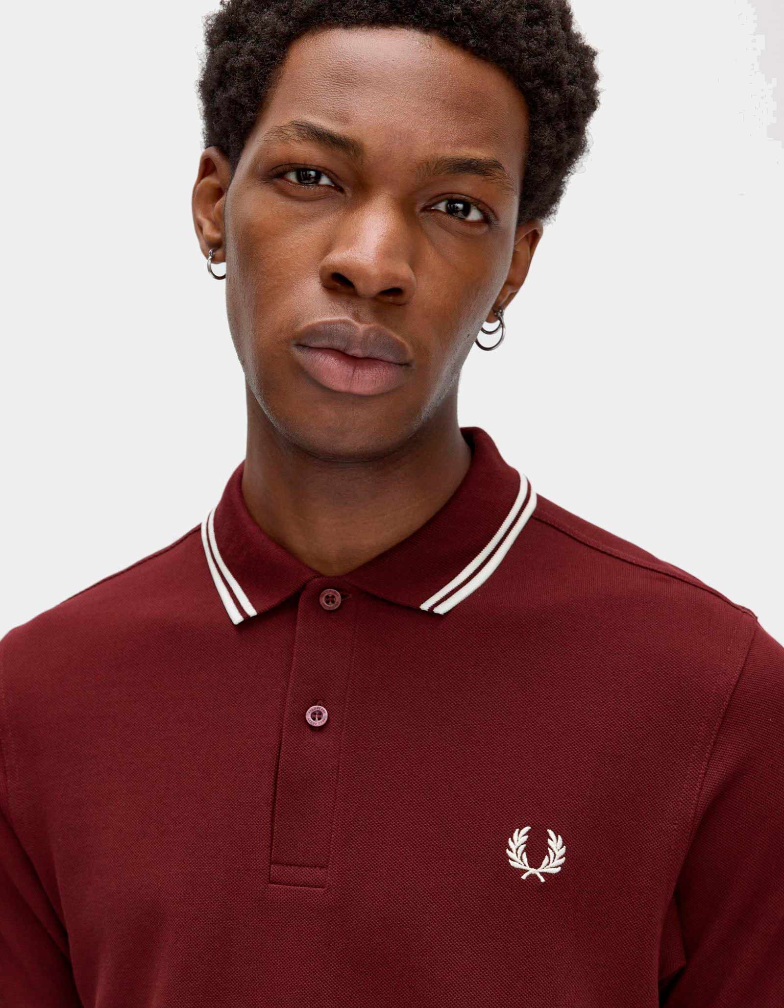 Polo FRED PERRY M3600 - Oxblood/Ecru/Ecru