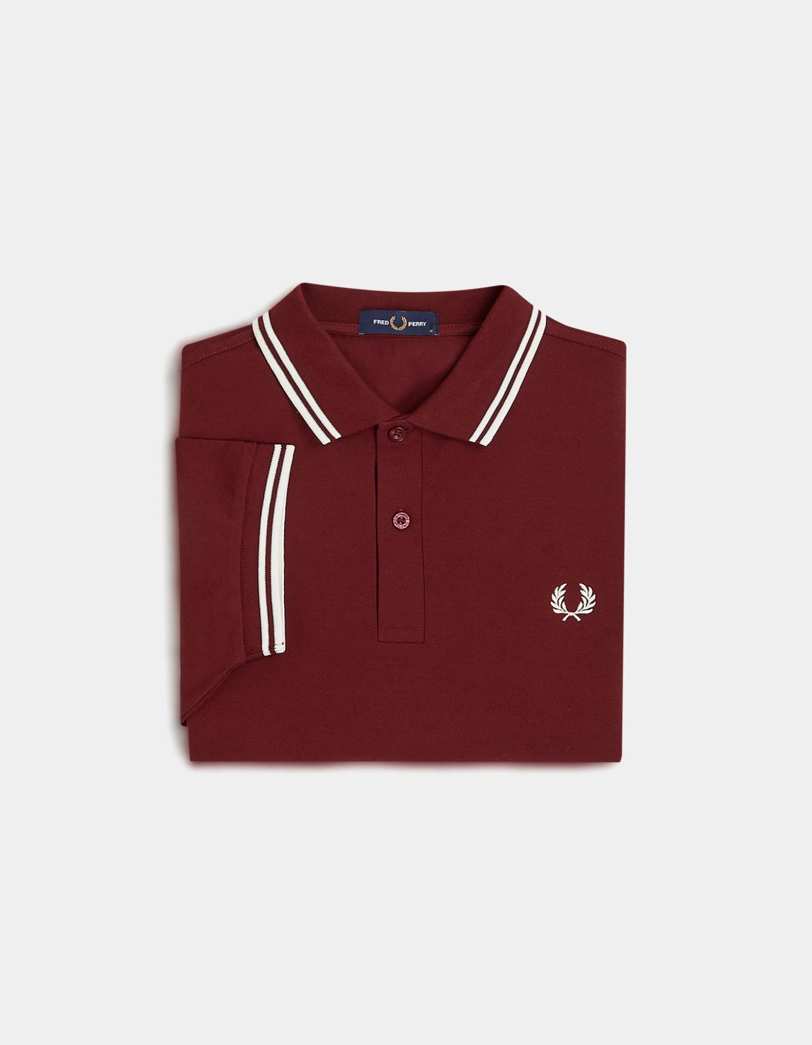 Polo FRED PERRY M3600 - Oxblood/Ecru/Ecru