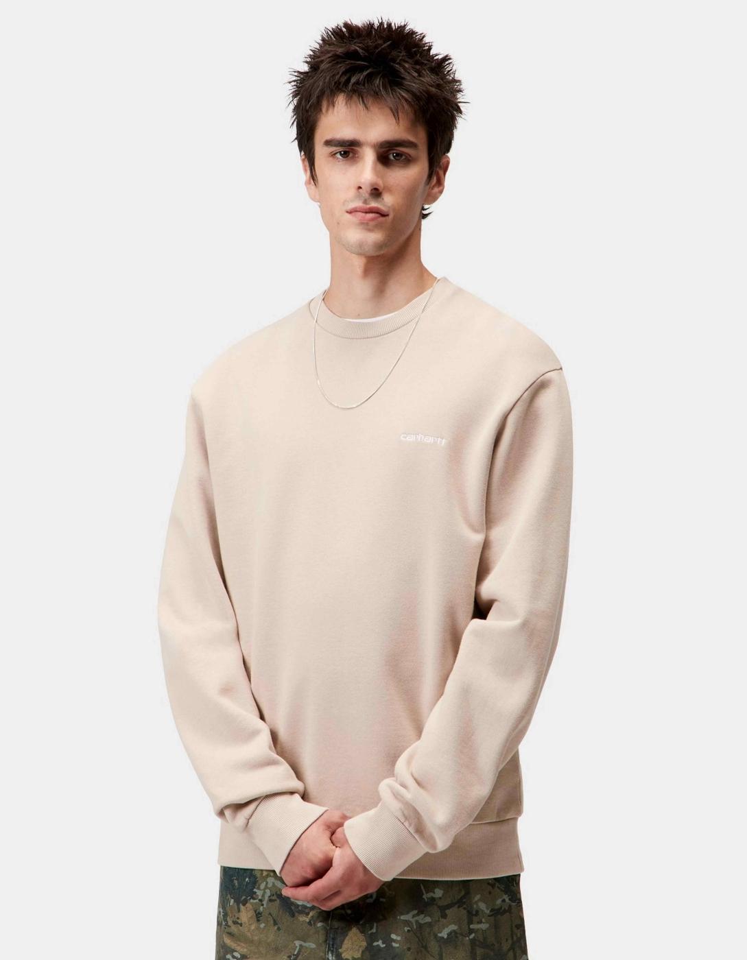 Sudadera Crew CARHARTT WIP SCRIPT EMBROIDERY - Fleur de Sel