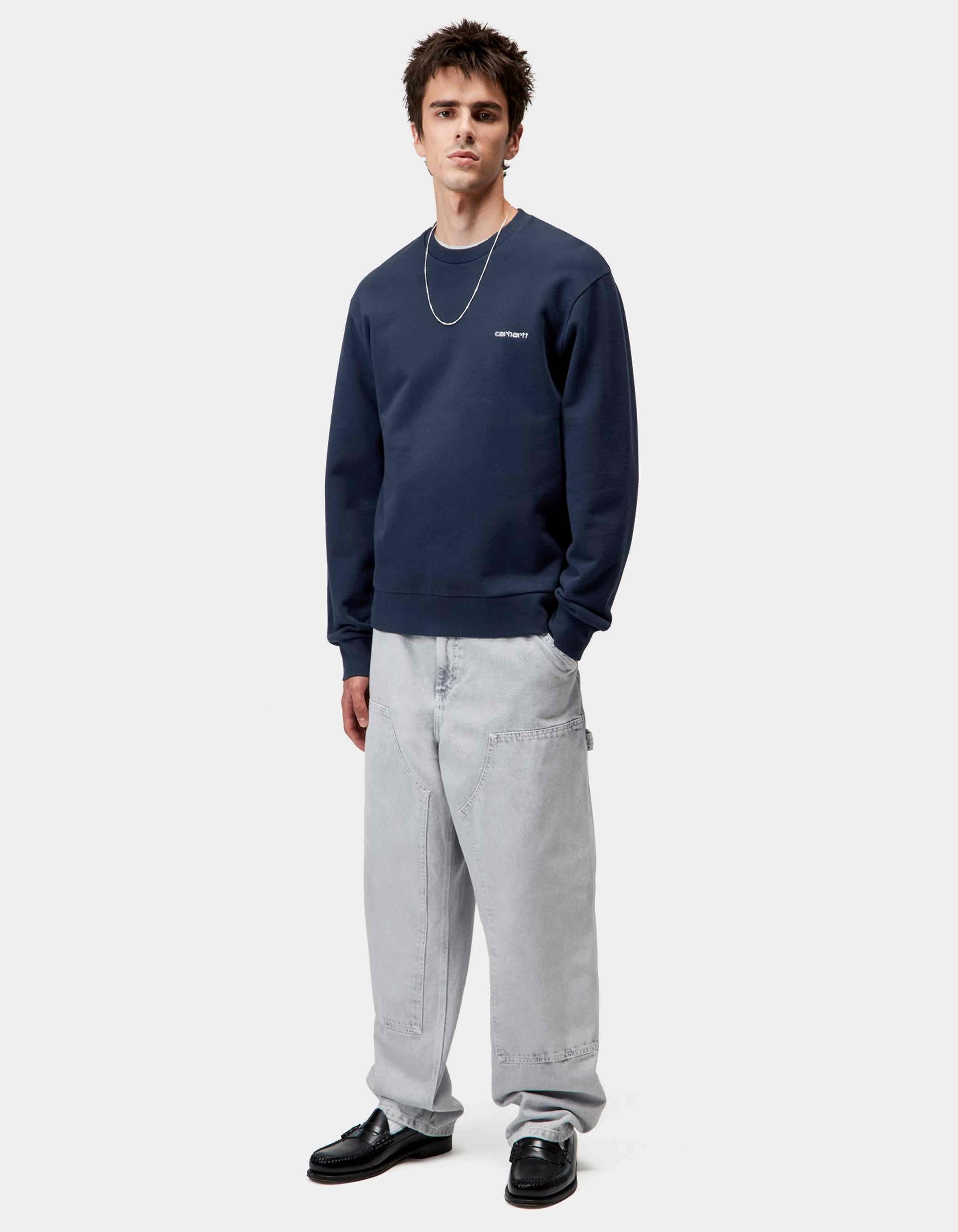 Sudadera Crew SCRIPT EMBROIDERY - Jupiter / White