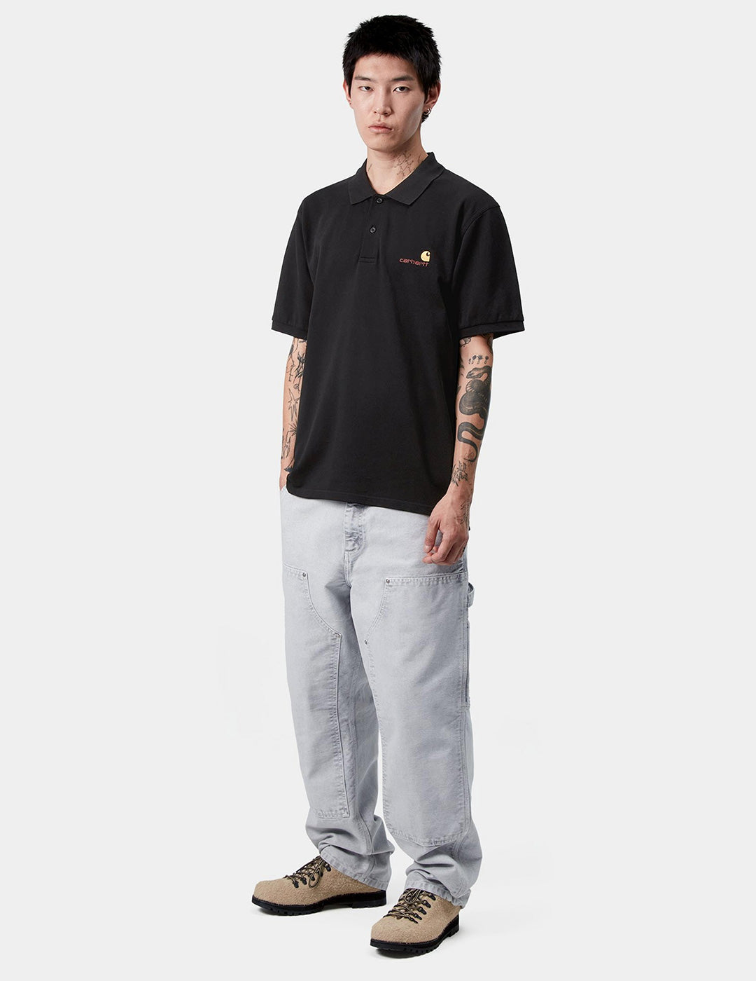 Polo CARHARTT WIP AMERICAN SCRIPT - Black