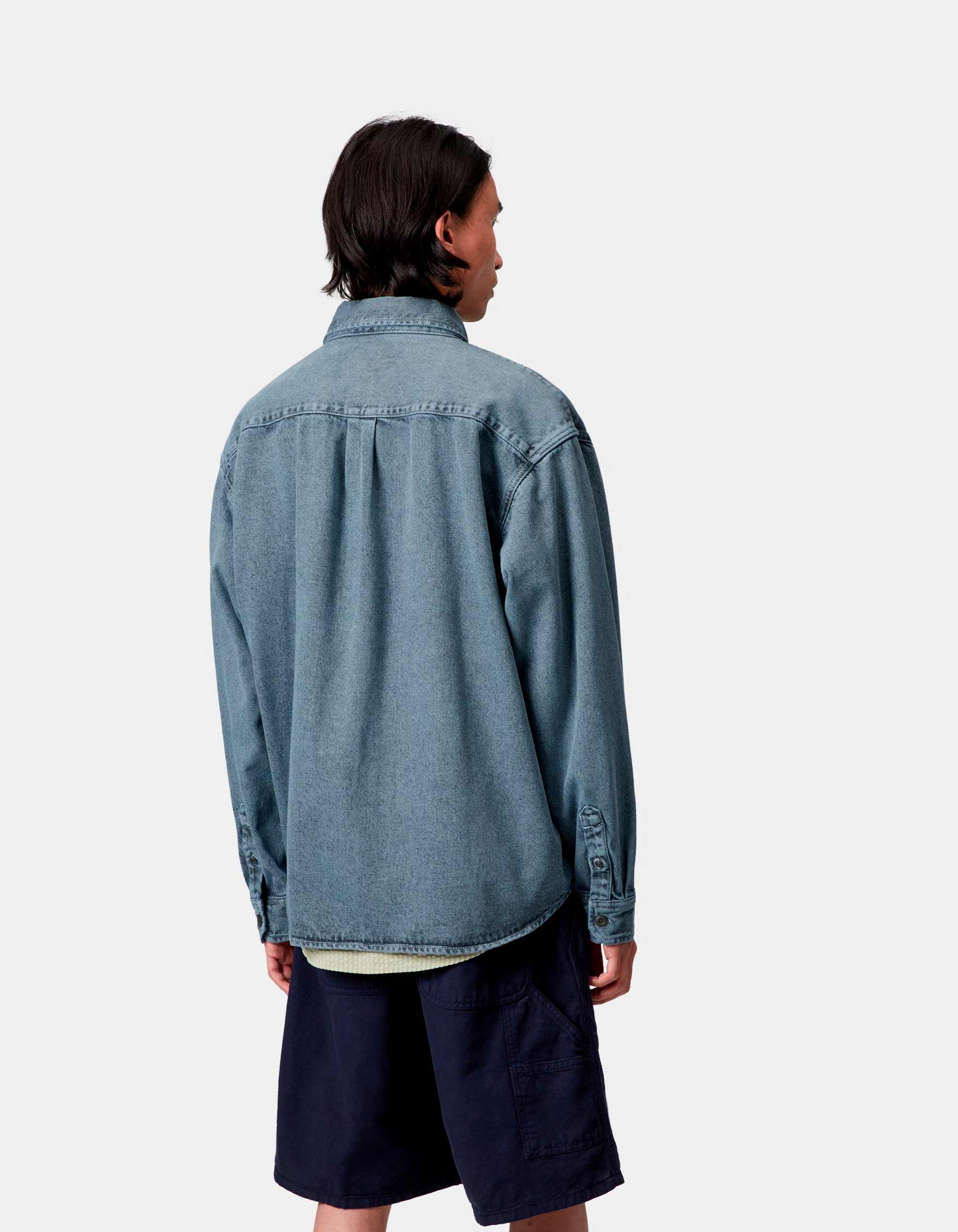Camisa CARHARTT WIP TIGAN - Black / Blue Fog