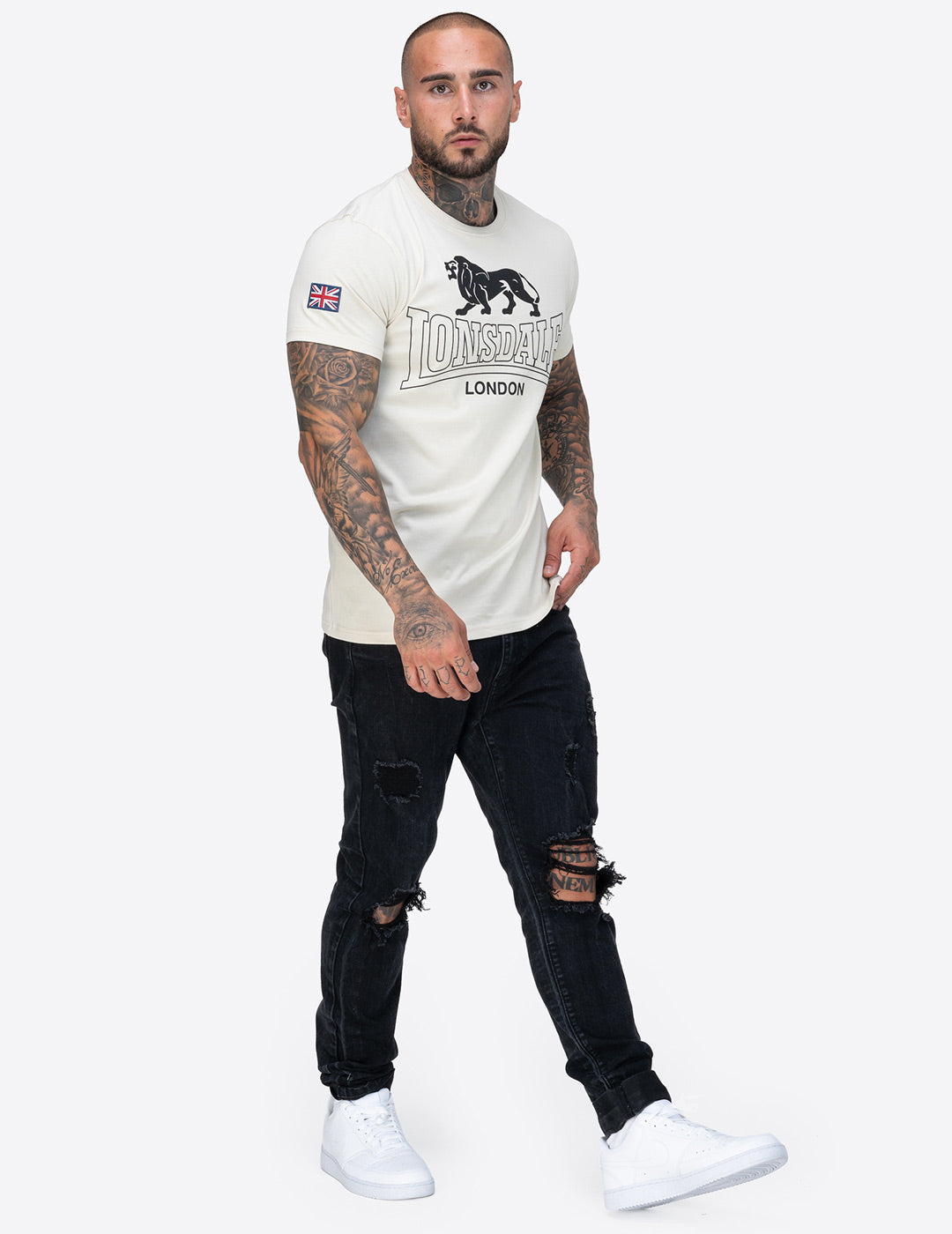 Camiseta LONSDALE HAZELHURST - Beige/Black