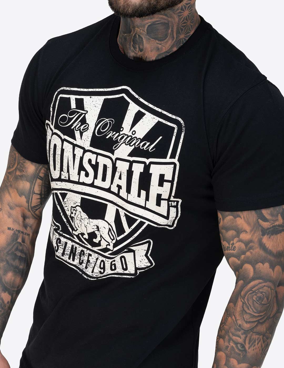 Camiseta LONSDALE STALYBRIDGE - Black/Ecru