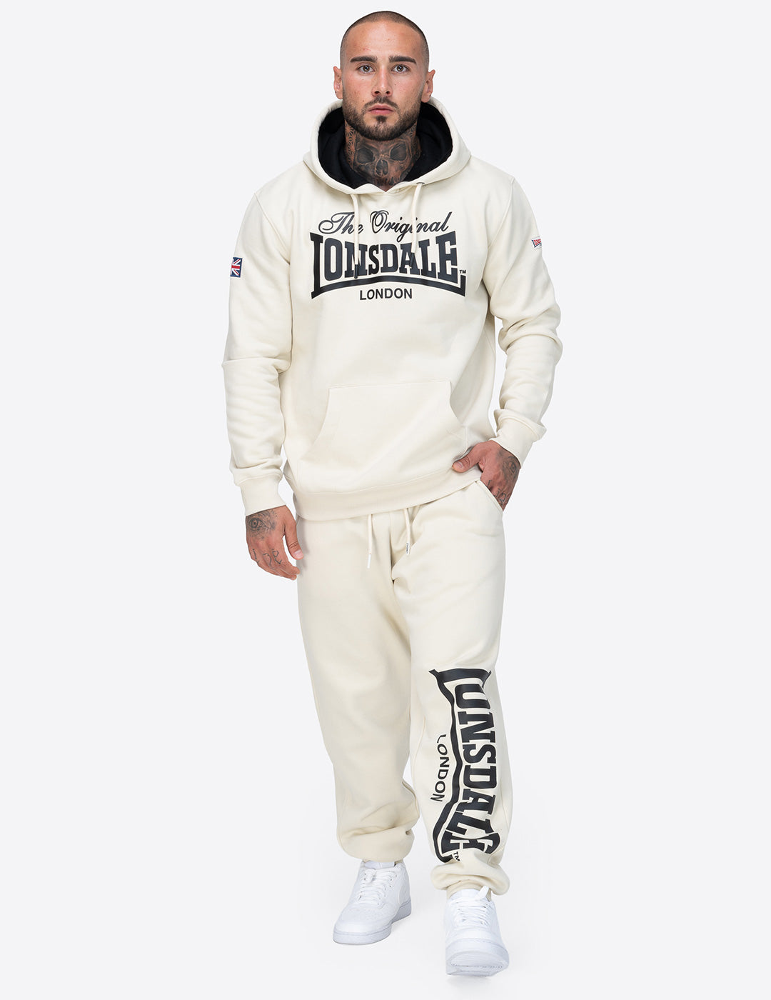 Sudadera Capucha LONSDALE ATHERTON - Beige/Black