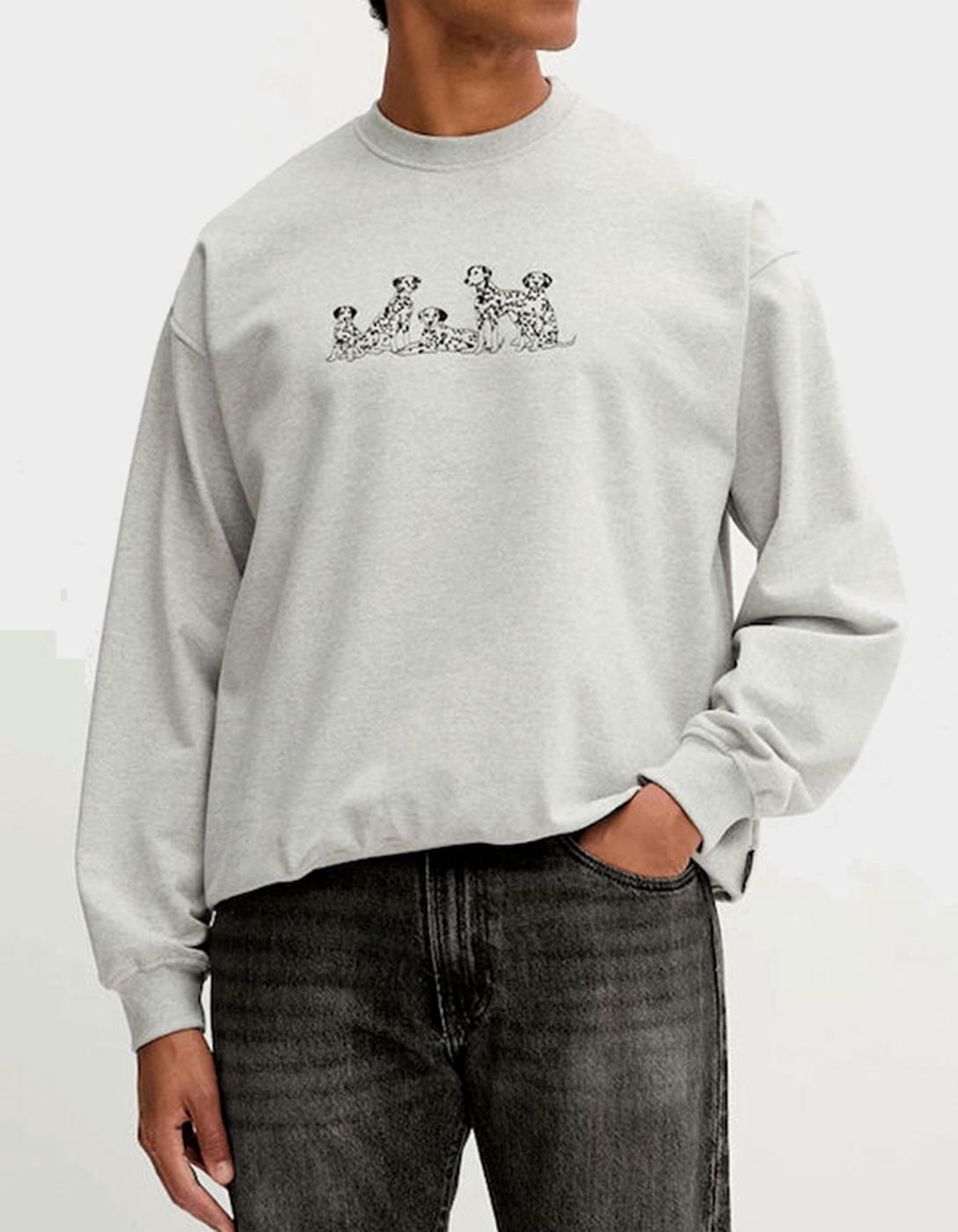 Sudadera Crew KAOTIKO DALMATIAN - Gray