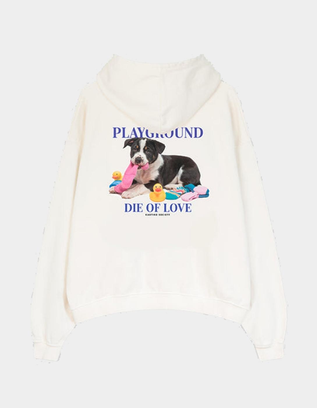 Sudadera Capucha KAOTIKO WASHED DIE OF LOVE - Ivory