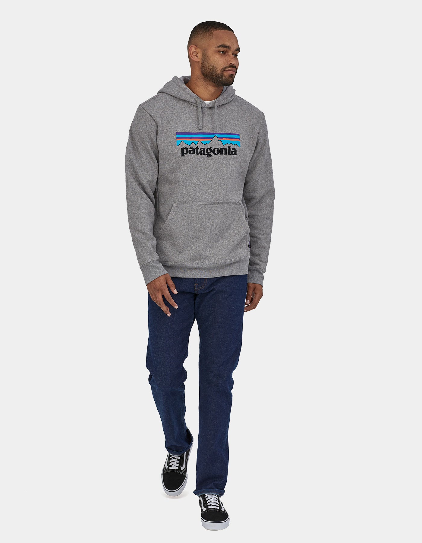 Sudadera Cap. PATAGONIA P-6 LOGO UPRISAL - Gravel Heather