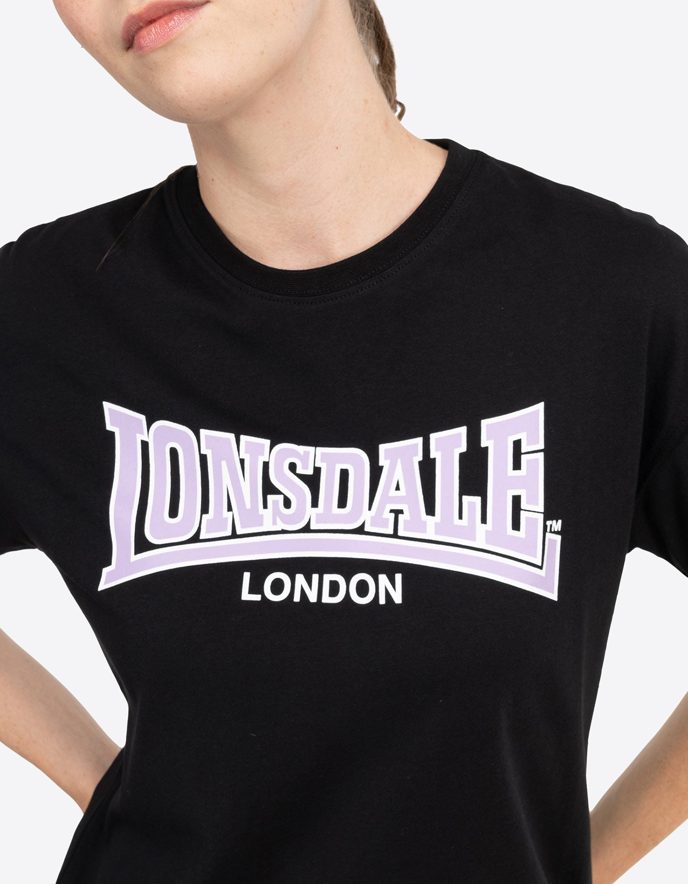 Camiseta W' LONSDALE OUSDALE - Black/Lillac/White