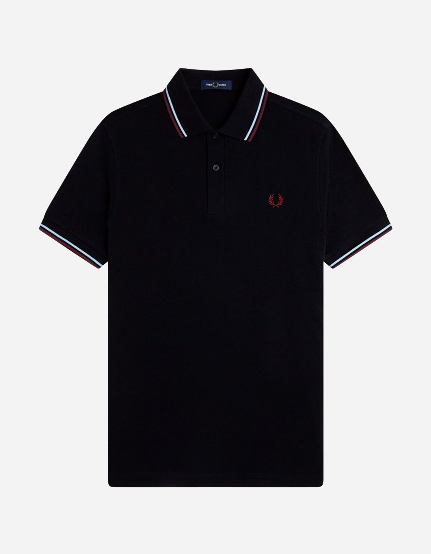 Polo FRED PERRY M3600 - Black/Ball Boy Blue/Oxblood