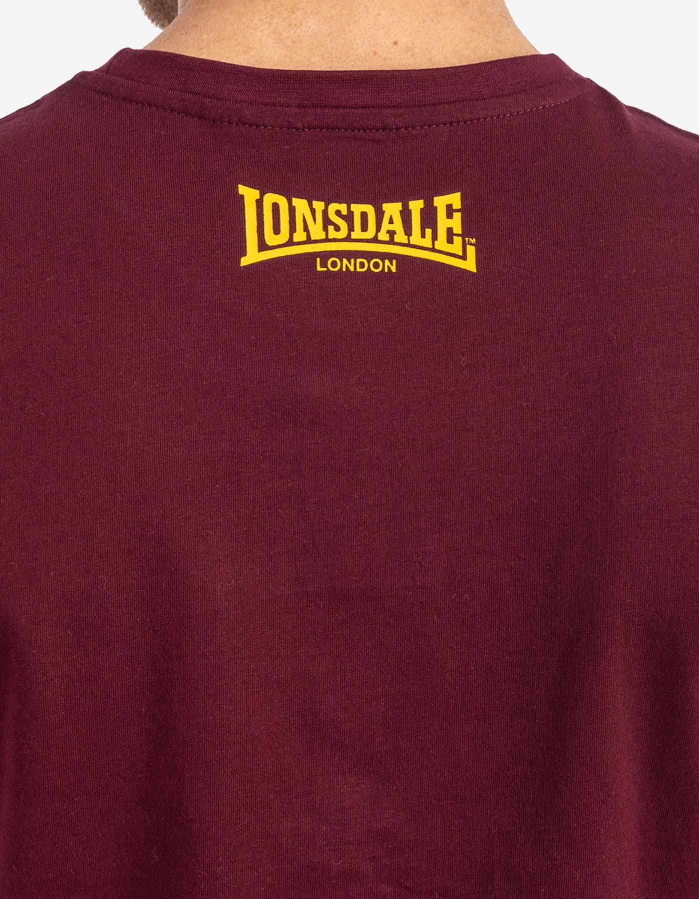 Camiseta LONSDALE GRUTING - Oxblood/Yellow