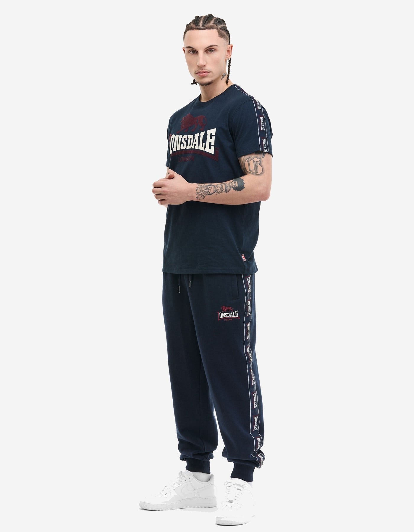 Camiseta LONSDALE ELTON - Dark Navy/Oxblood/Ecru