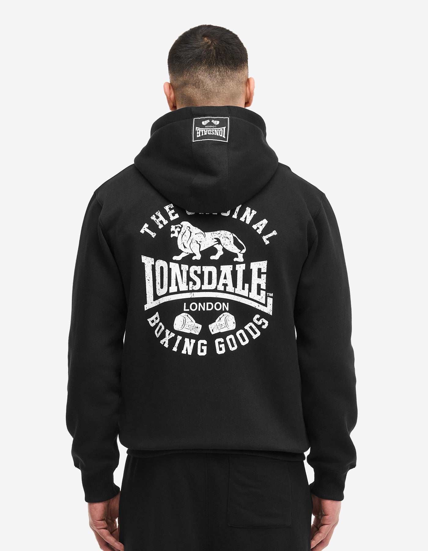 Sudadera Capucha Abierta LONSDALE SEGHILL - Black/White
