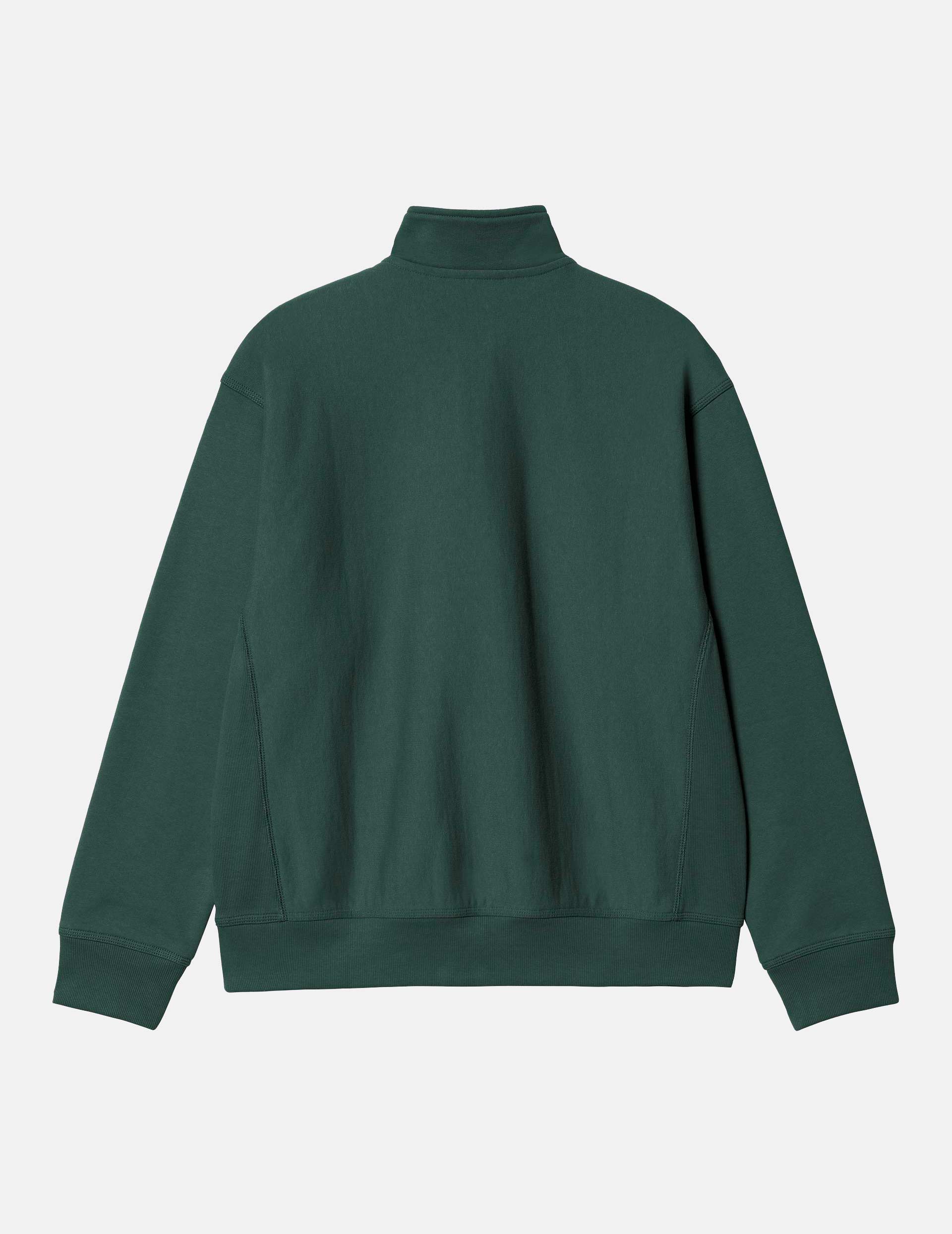 Sudadera CARHARTT WIP HALF ZIP AMERICAN SCRIPT - Kale Green