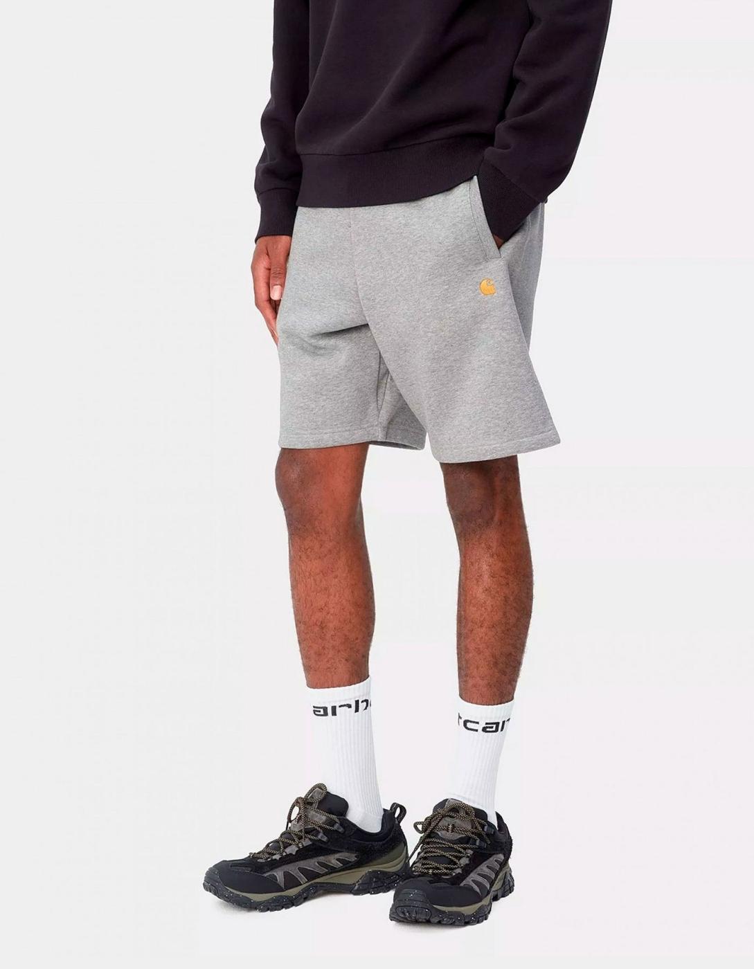 Bermuda CARHARTT WIP CHASE - Grey Heather / Gold