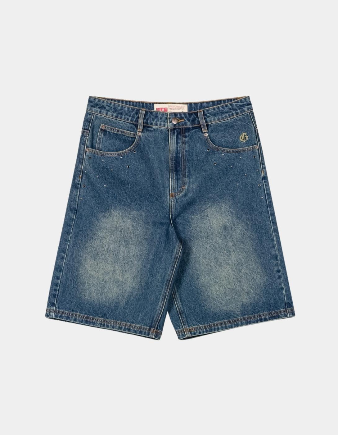 Bermuda GRIMEY CHIEF WATCHER BAGGY - Washed Sage Blue