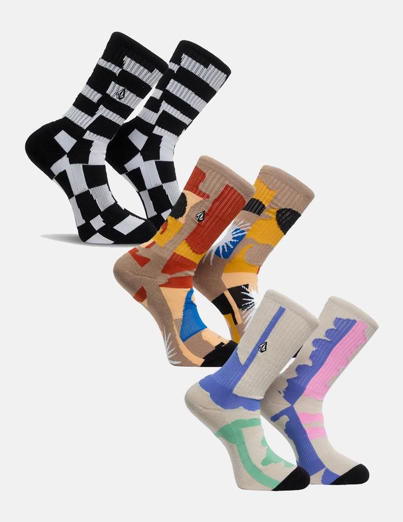 Calcetines VOLCOM PRINT MIXER (Pack de 3) - Multi