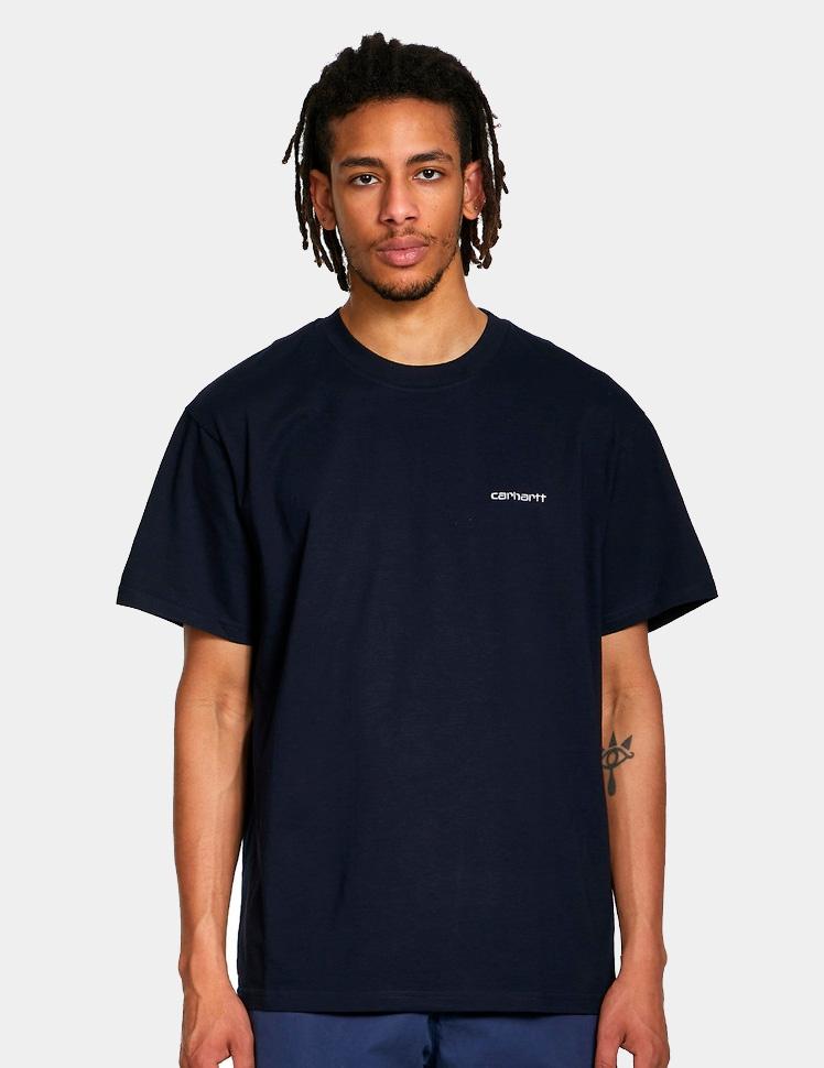 Camiseta CARHARTT SCRIPT EMBROIDERY - Dark Navy / White
