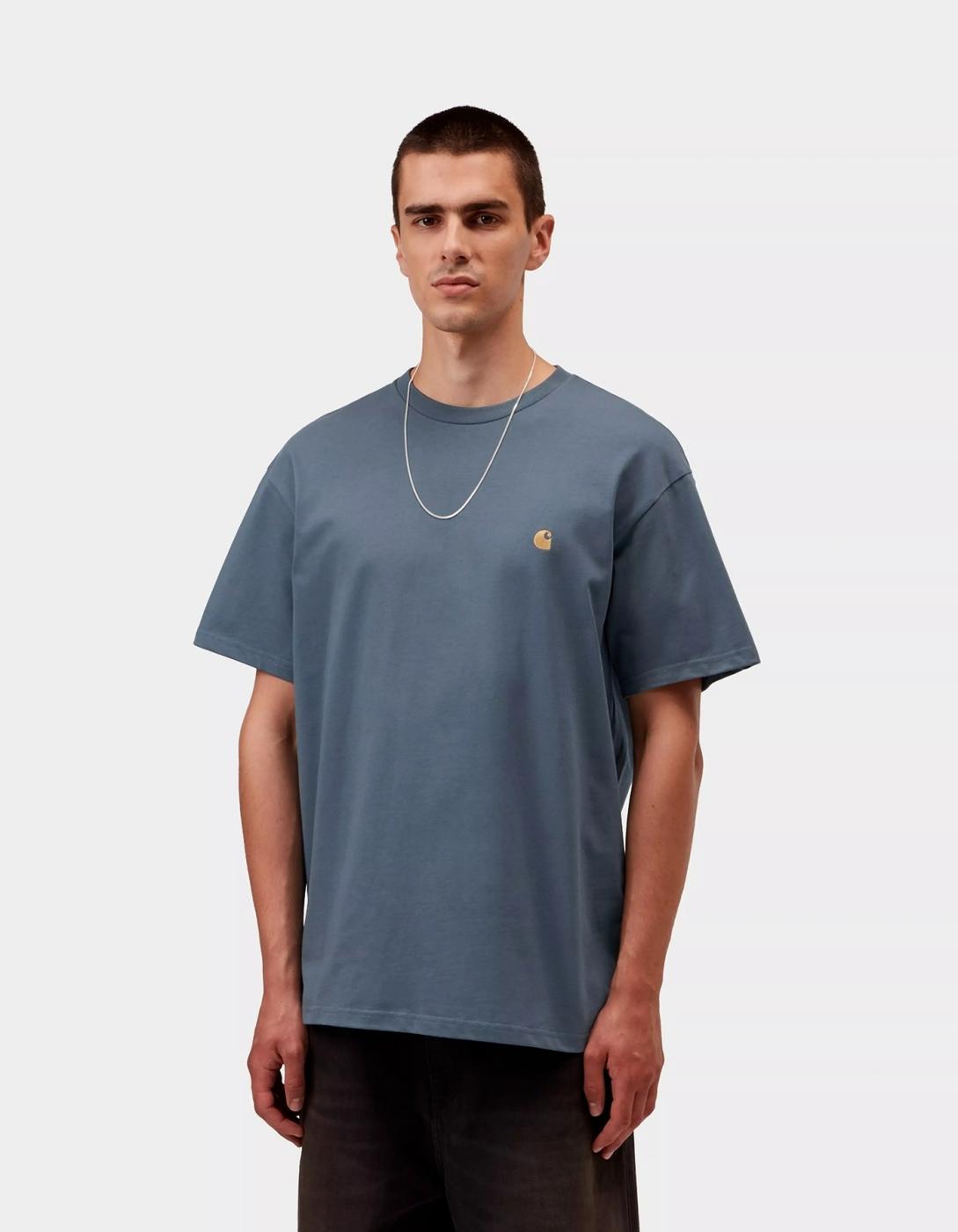 Camiseta CARHARTT WIP CHASE - Icesheet / Gold
