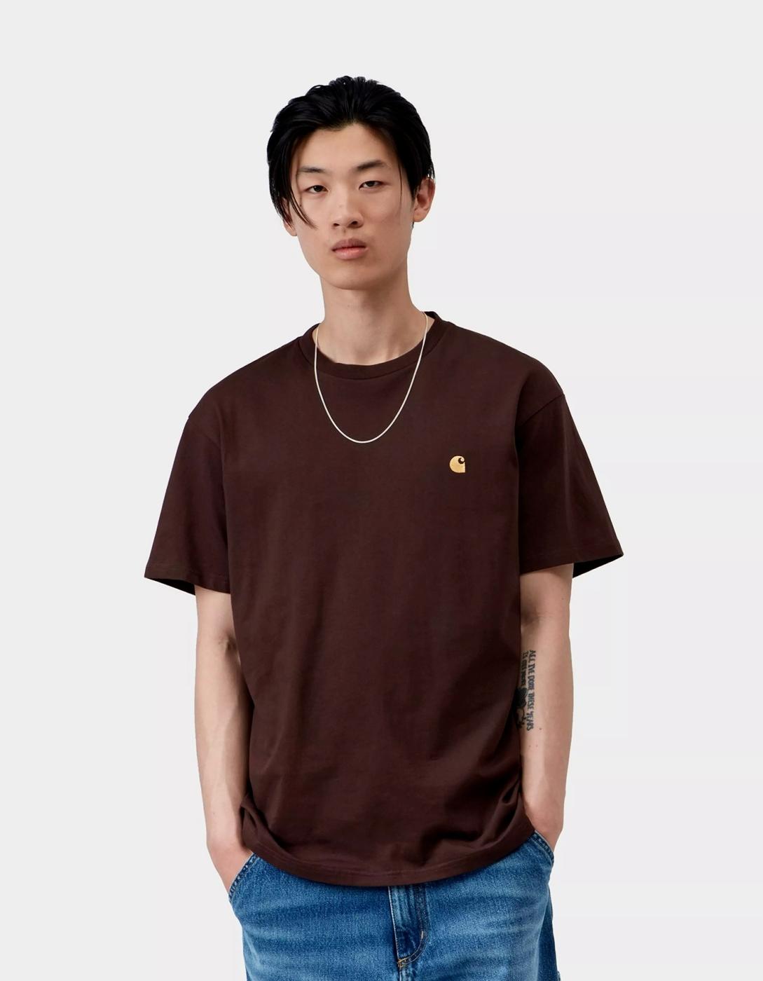 Camiseta CARHARTT WIP CHASE - Palisander / Gold
