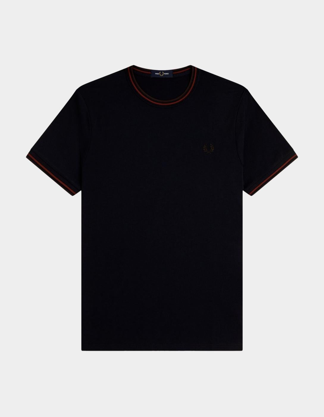 Camiseta FRED PERRY M1588 - Navy/Brandy/Rich Brown