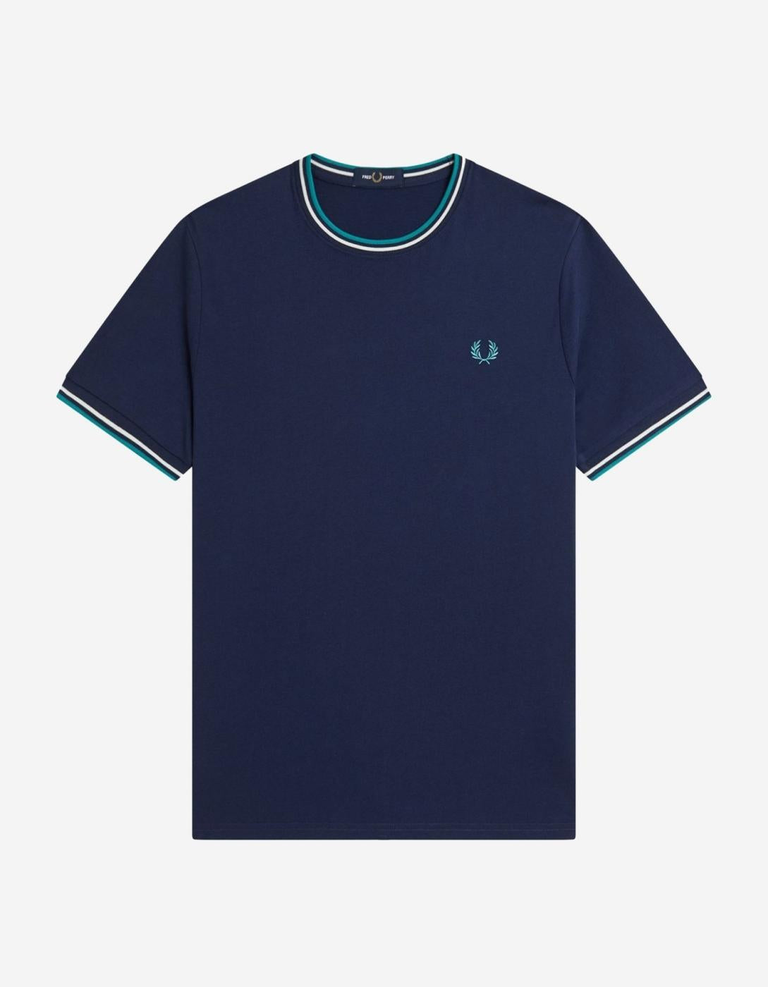 Camiseta FRED PERRY M1588 - Tennis Blue/Snow White/Dpmt