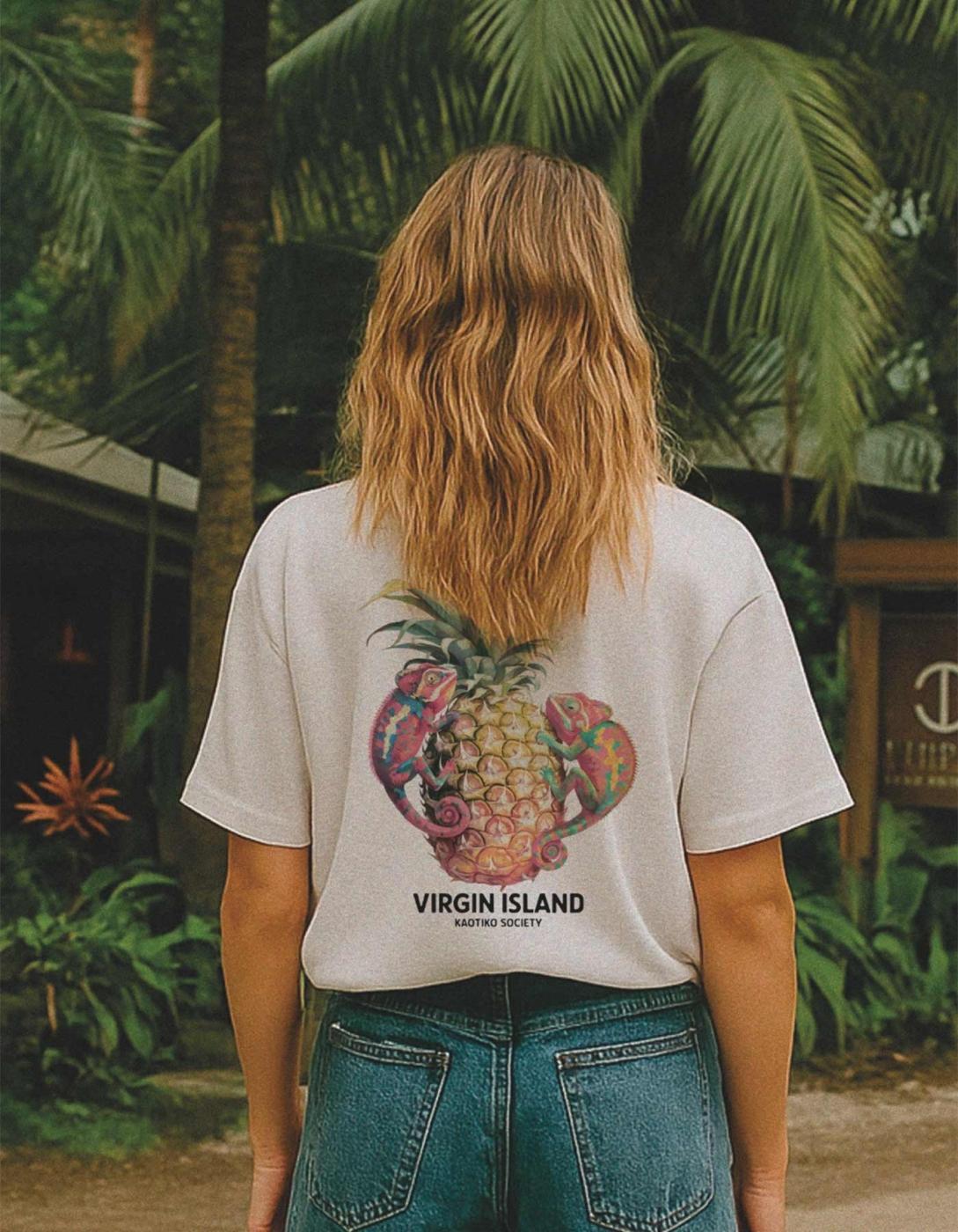 Camiseta KAOTIKO TROPIC ISLAND - White