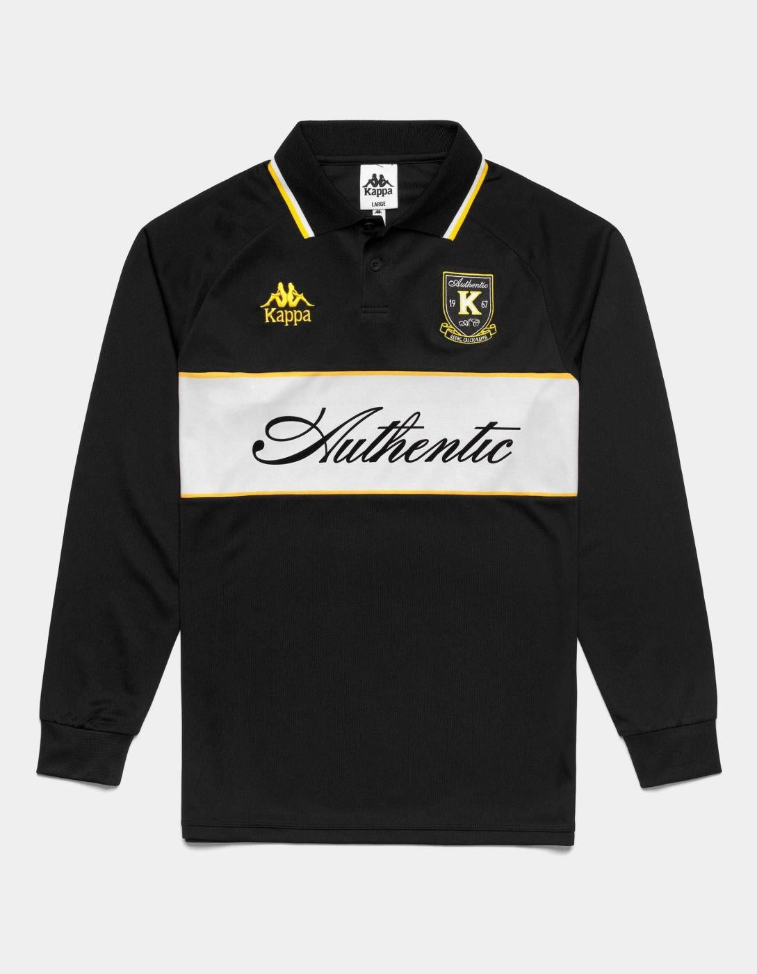Camiseta KAPPA AUTHENTIC ODRAN - Black/Yellow Spectra/Wh
