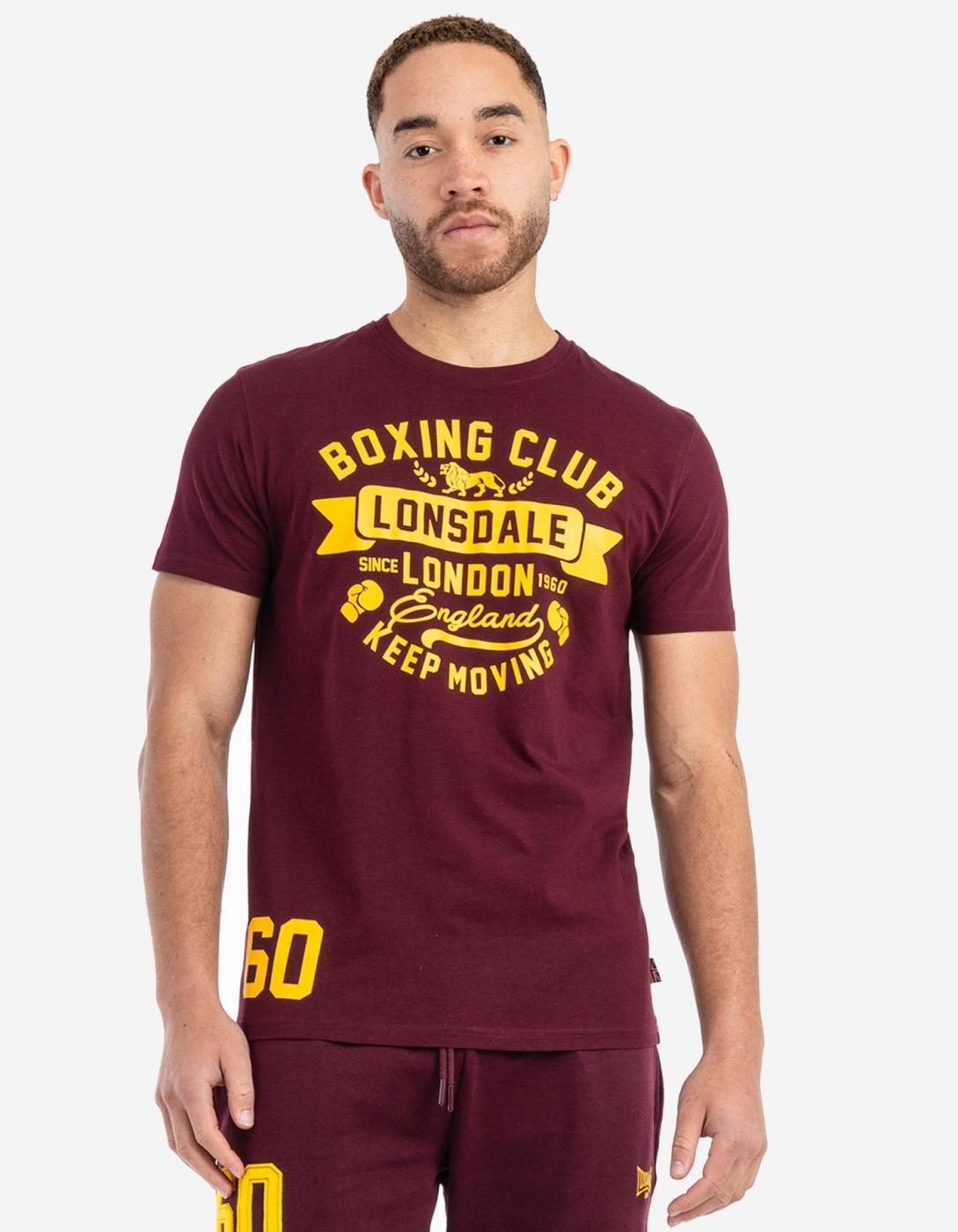 Camiseta LONSDALE GRUTING - Oxblood/Yellow