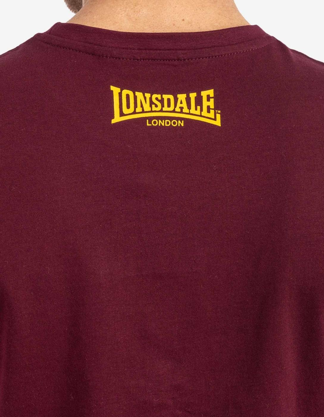 Camiseta LONSDALE GRUTING - Oxblood/Yellow