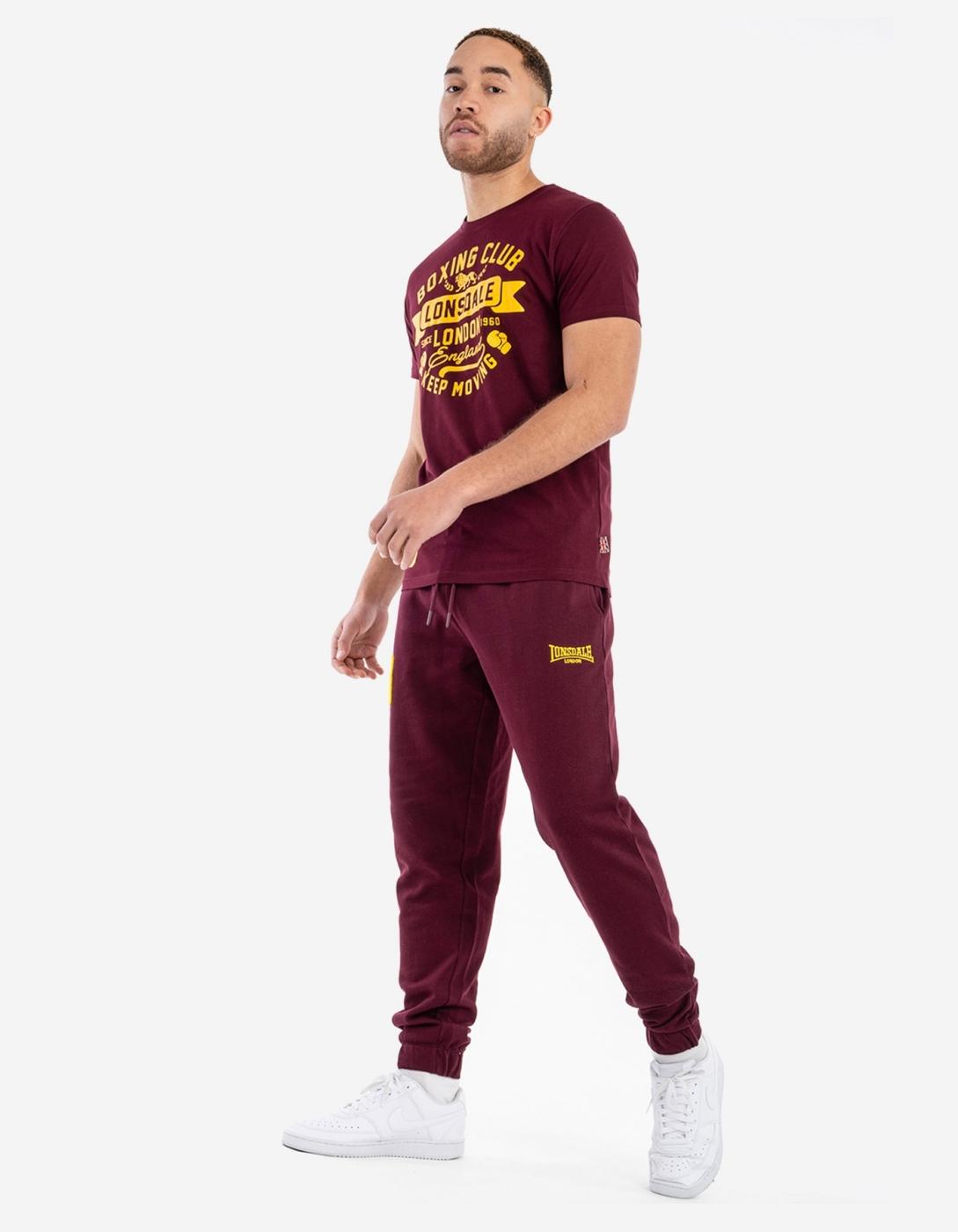 Camiseta LONSDALE GRUTING - Oxblood/Yellow