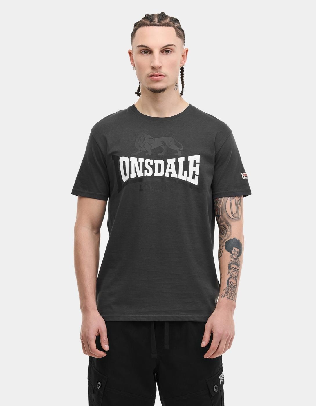 Camiseta LONSDALE LION TWO TONE - Anthracite/Black/White