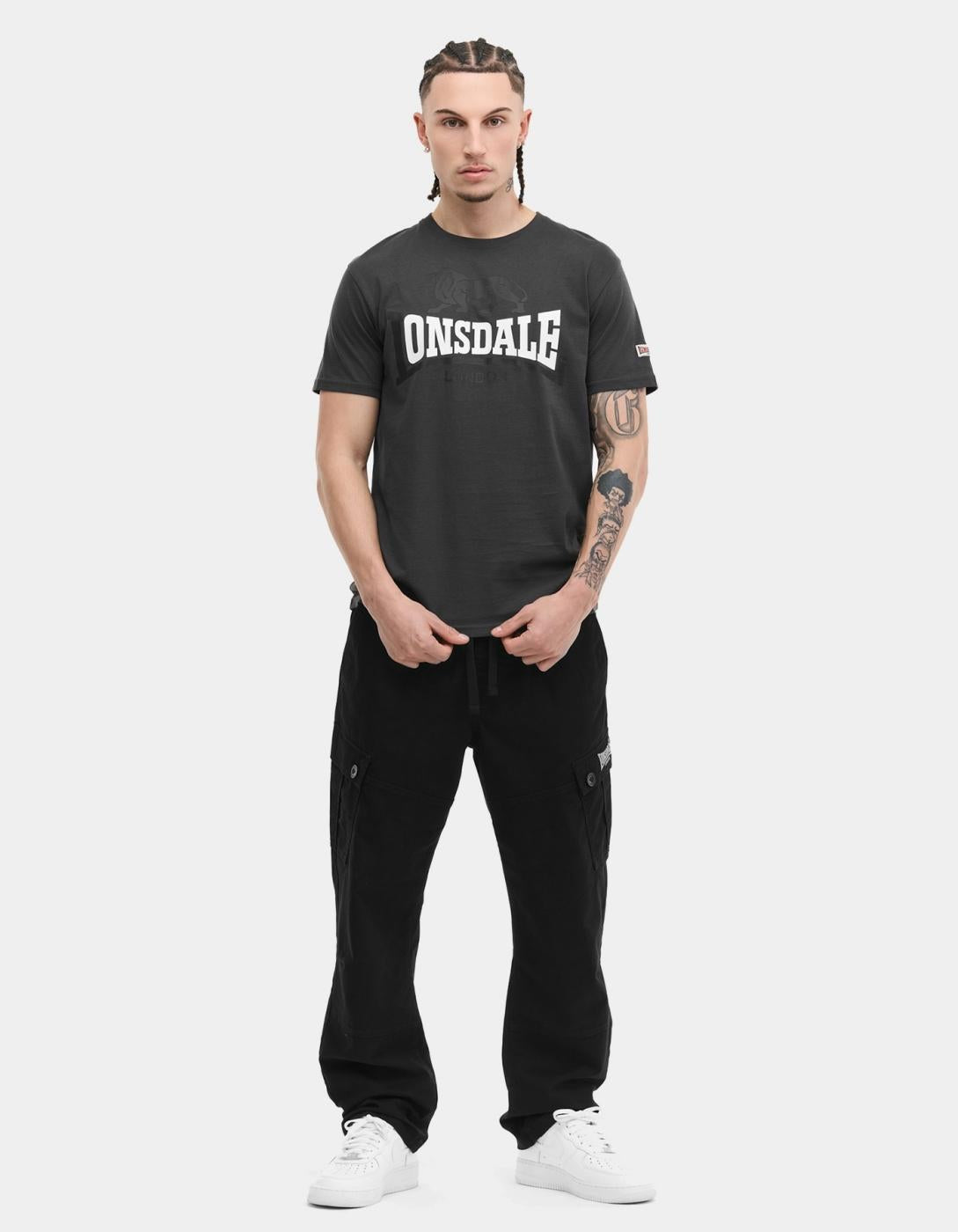 Camiseta LONSDALE LION TWO TONE - Anthracite/Black/White