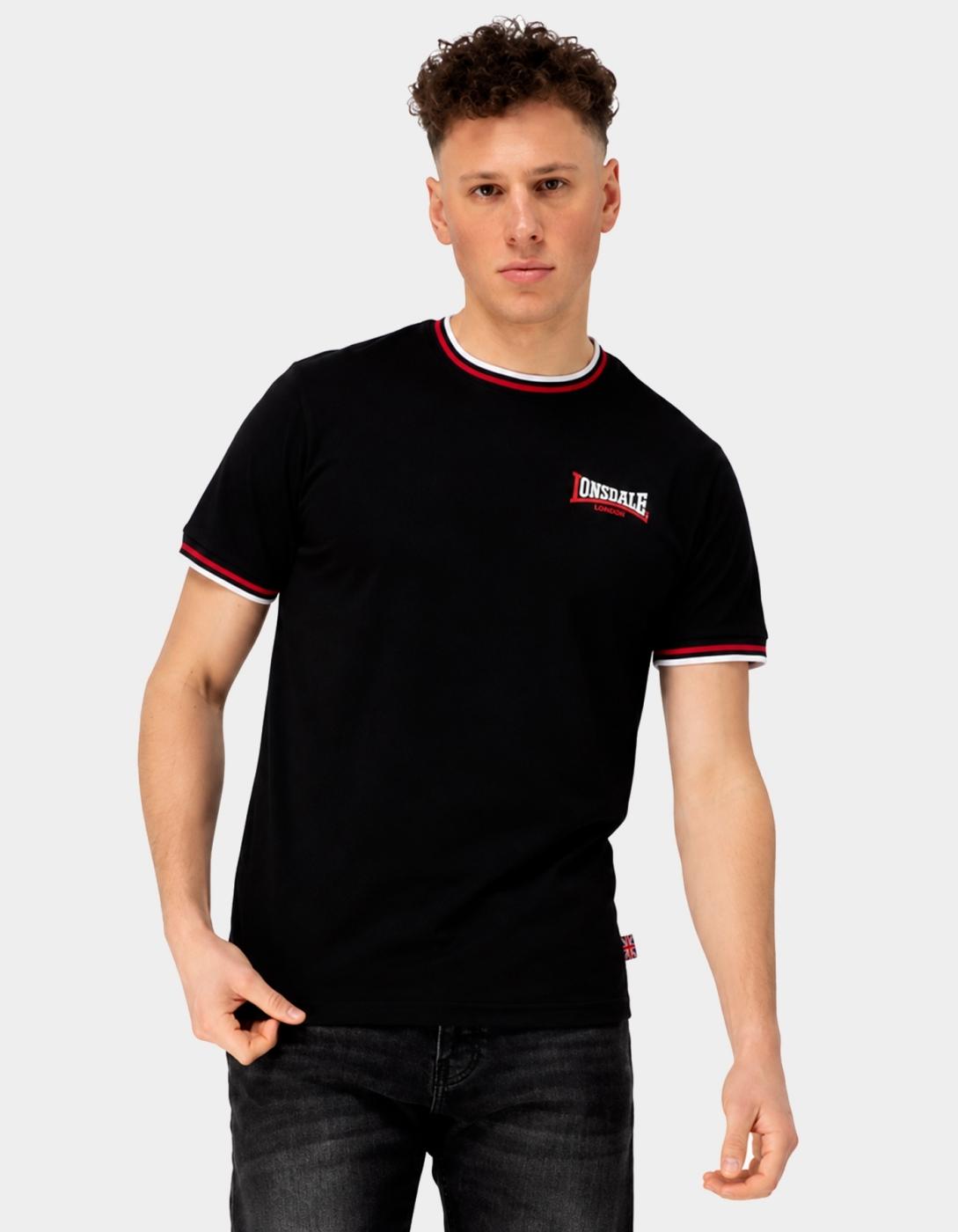 Camiseta LONSDALE QUIN - Black/Red/White