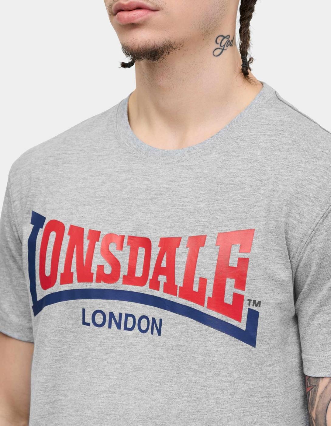 Camiseta LONSDALE TWO TONE - Marl Grey/Navy/Red