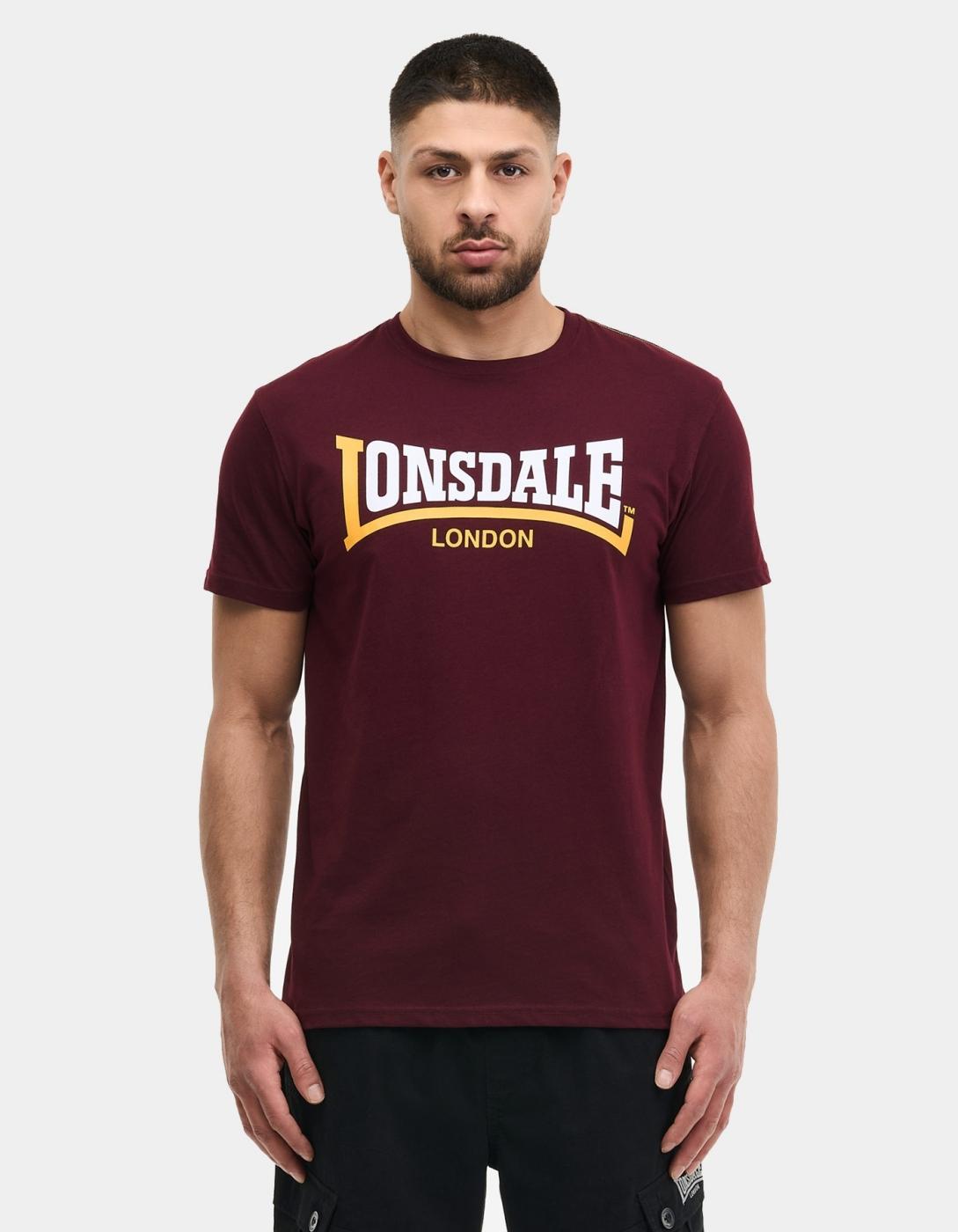 Camiseta LONSDALE TWO TONE - Oxblood/Yellow